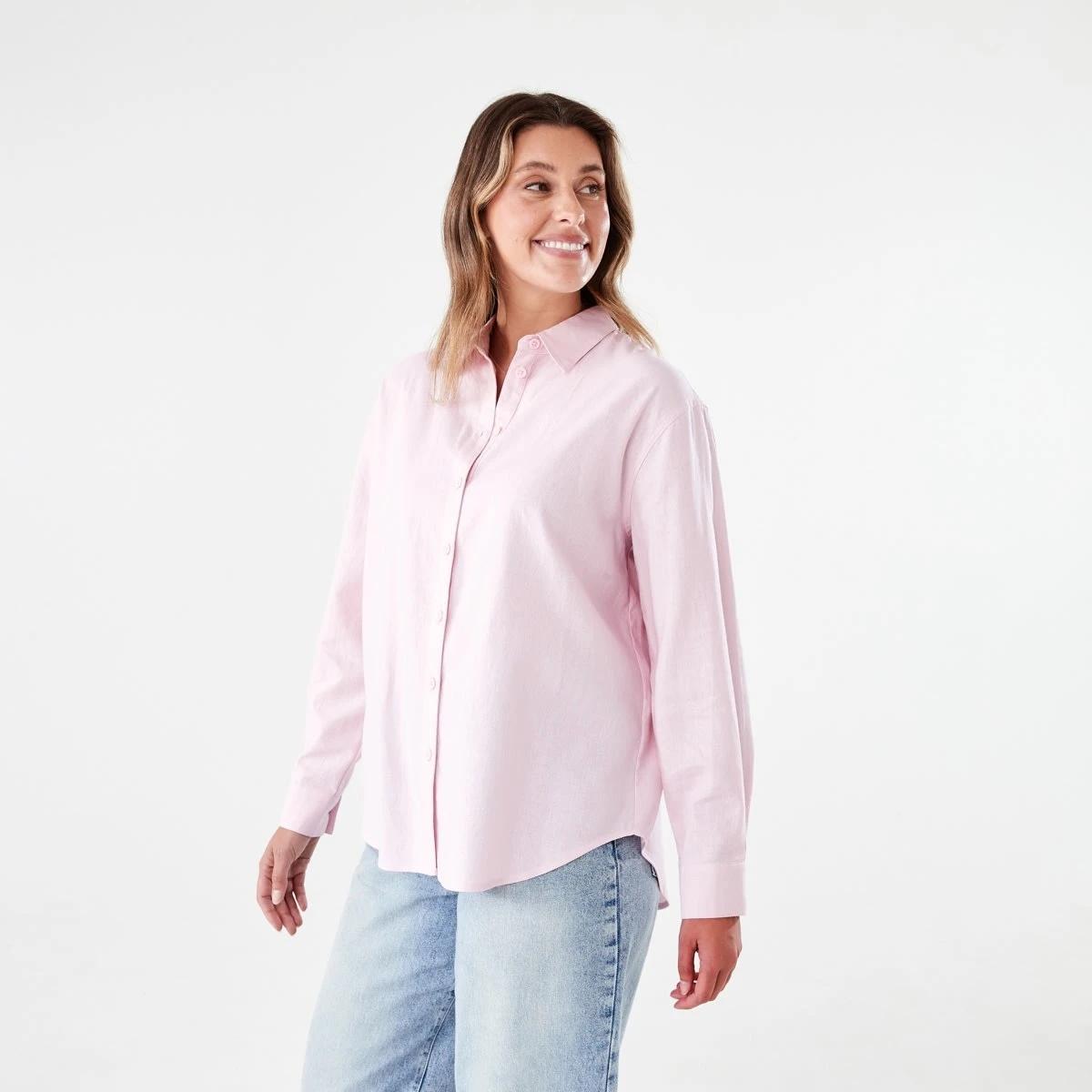 2 Long Sleeve Linen Blend Shirt SOFT BLOSSOM, 2 of 6