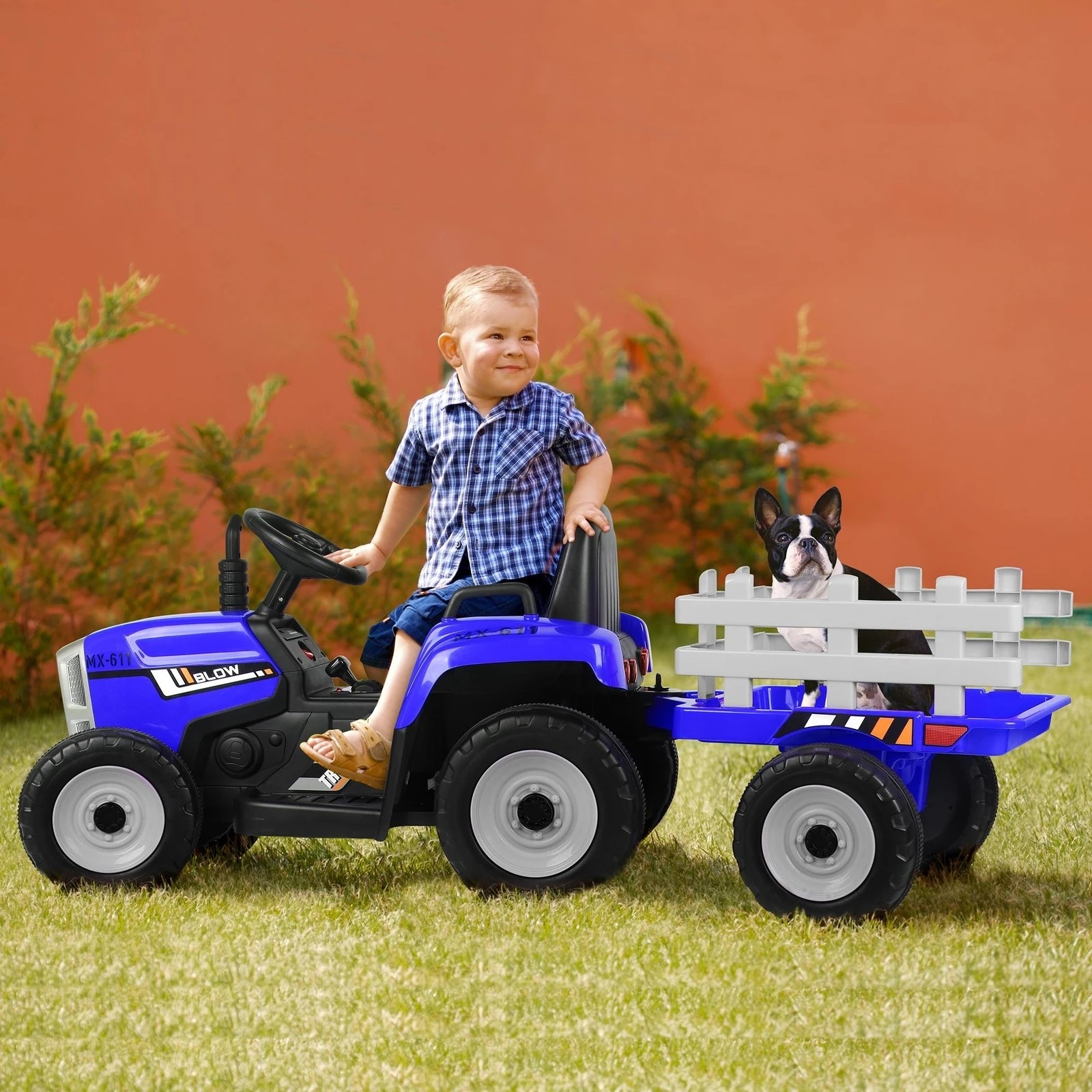 4 Alfordson Kids Ride On Car Tractor 12V Electric Toy Vehicle Child Toddlers - Blue, 4 of 10