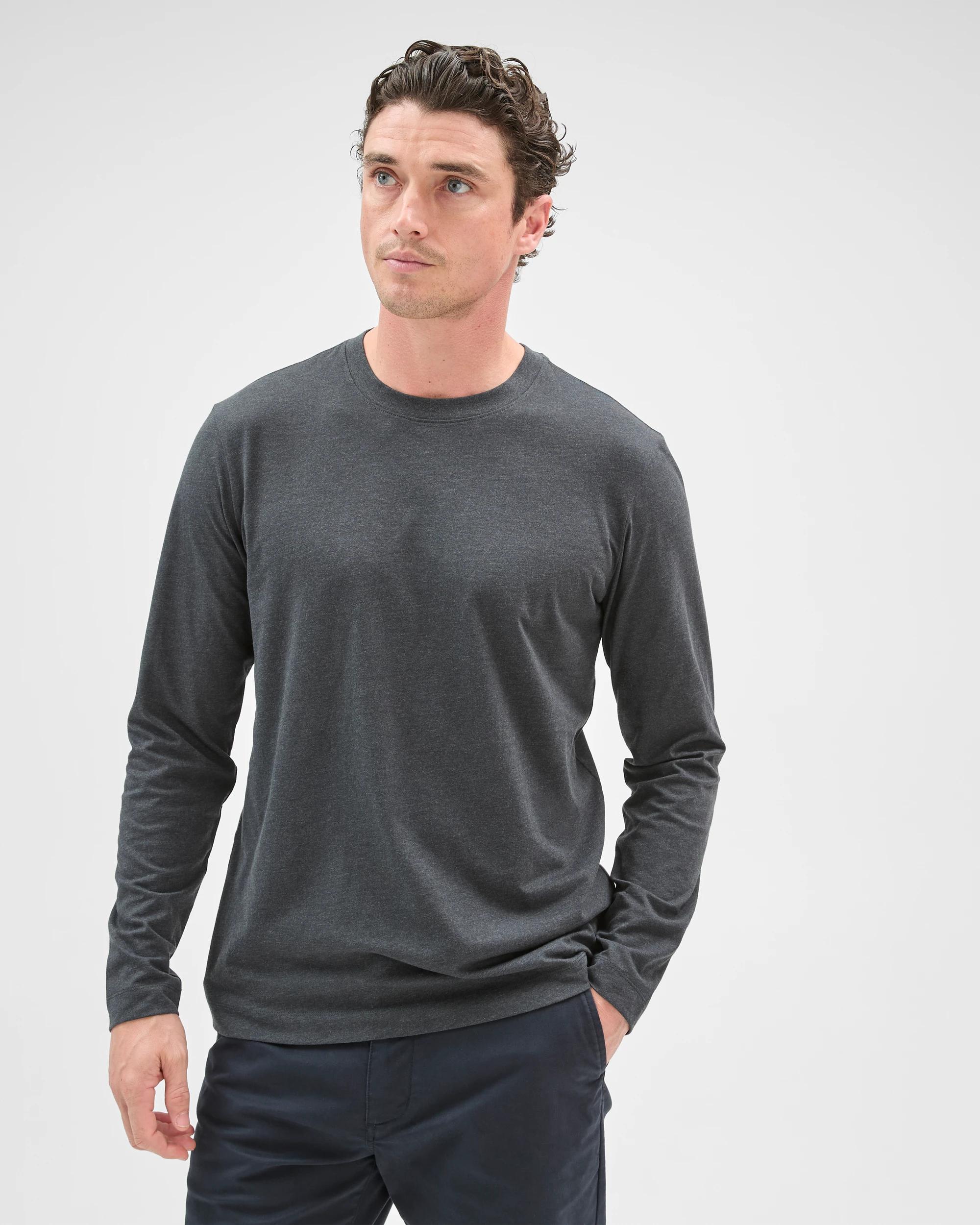 3 Target Australian Cotton Long Sleeve T-Shirt CHARCOAL, 3 of 8