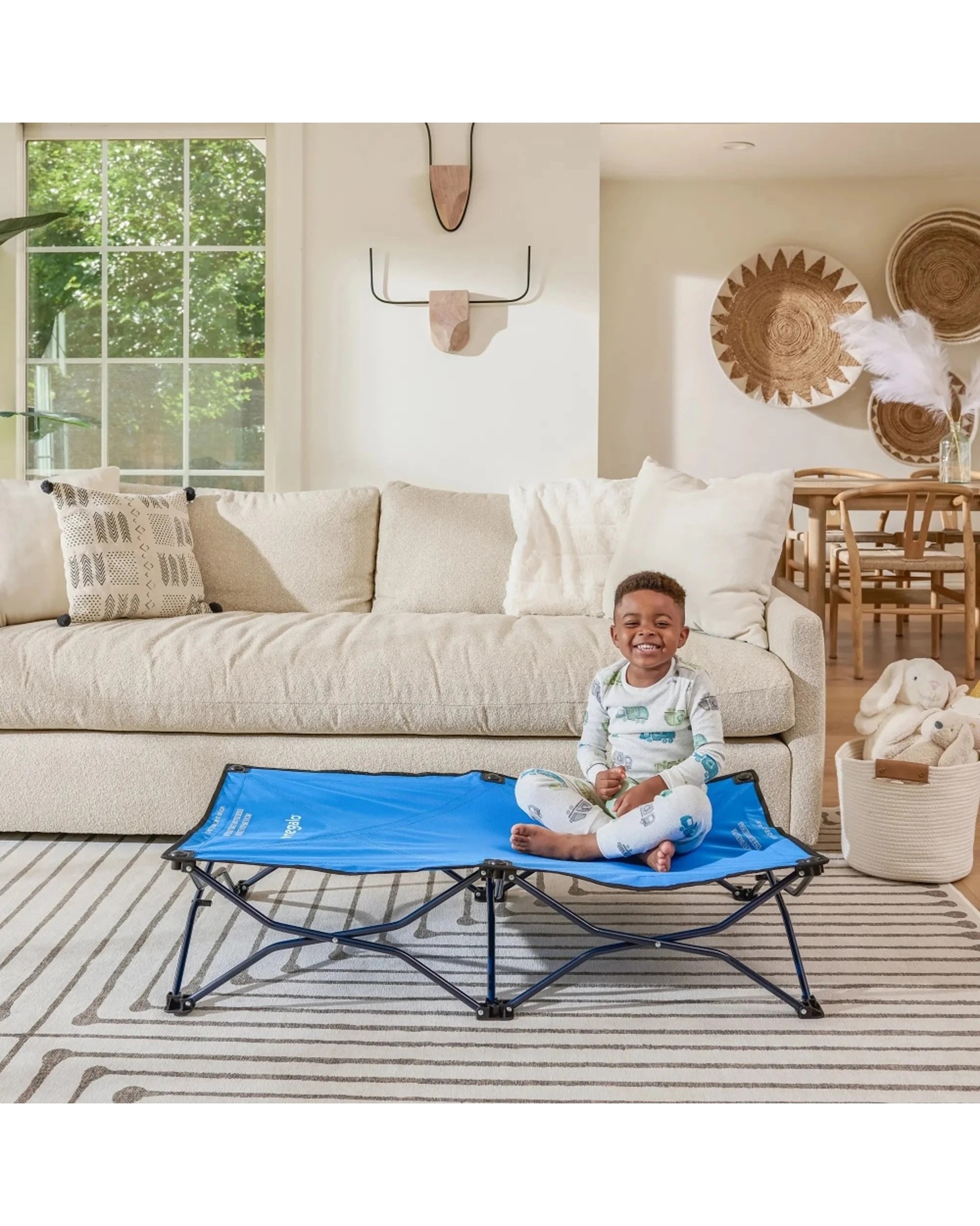 4 Regalo My Cot Portable Toddler Travel Bed Foldable Portable Design 78x24.5x9 Inch - Blue, 4 of 5