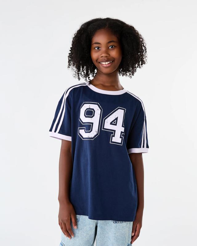 Side Stripe Crew Neck Oversized T-s