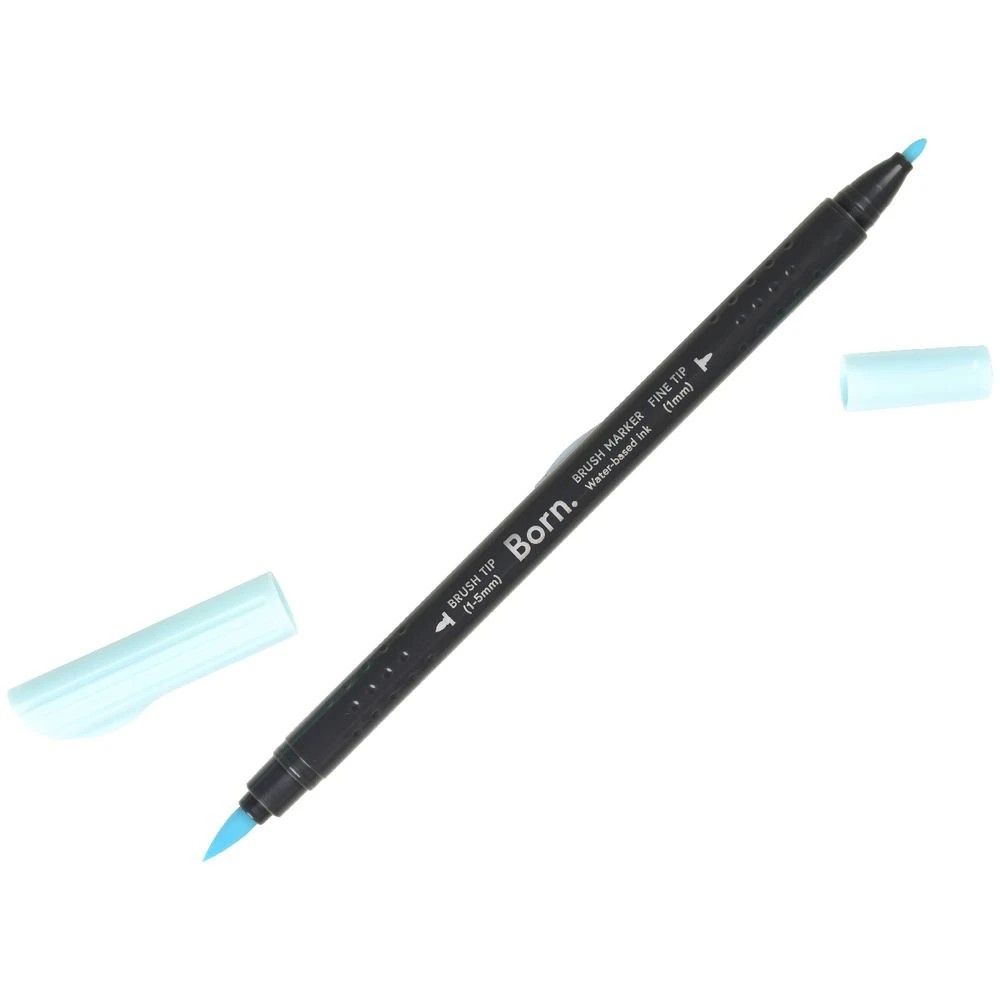 3 Born Professional Brush Dual-Tip Marker Pale Aqua B010, 3 of 4