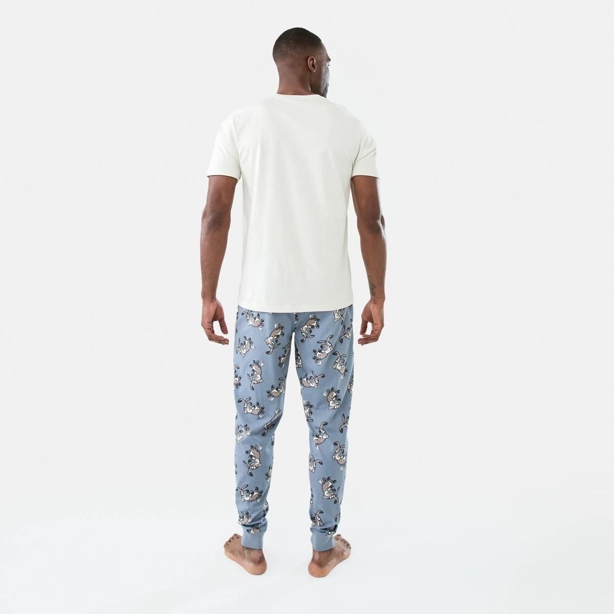 3 Short Sleeve Knit Print Jogger Pyjama Set Lazy Ass, 3 of 7