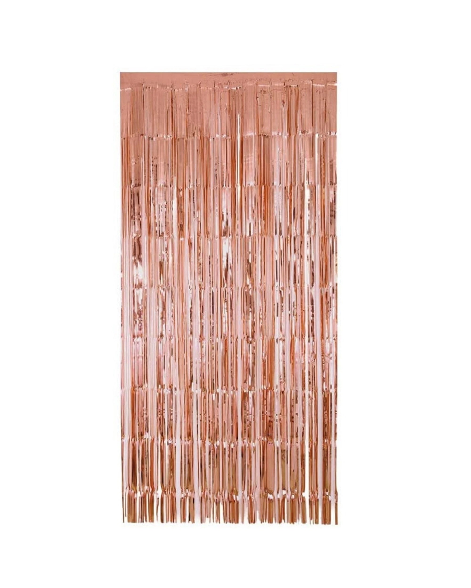 1 Partyrama Metallic Rose Gold Foil Curtain 100cm x 200cm - Rose Gold, 1 of 1