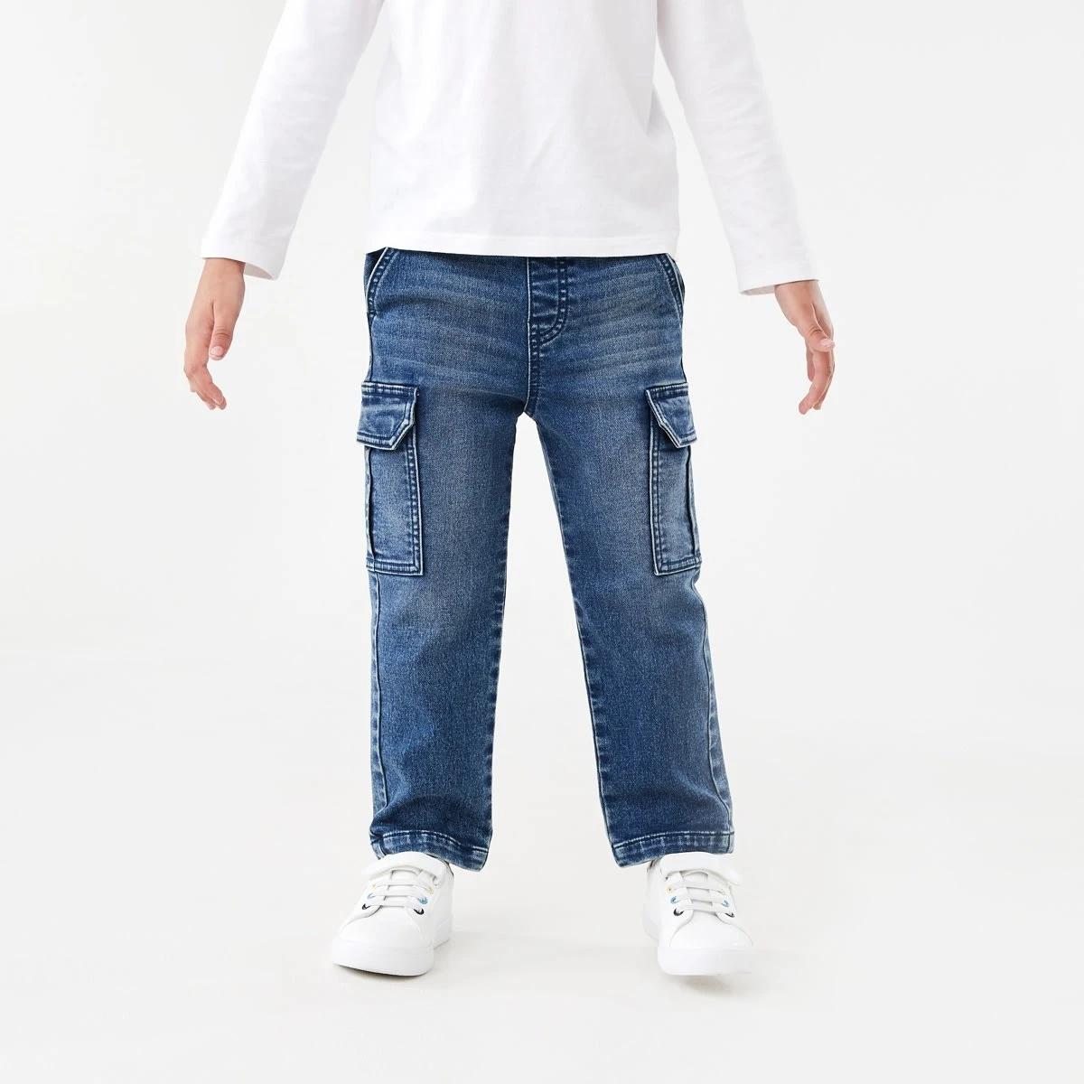 1 Denim Cargo Pants DARK WASH, 1 of 9