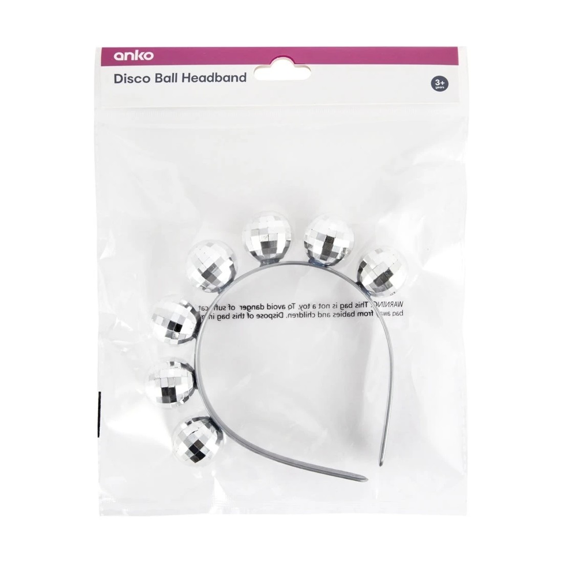 4 Disco Ball Headband  - Silver Tone, 4 of 4