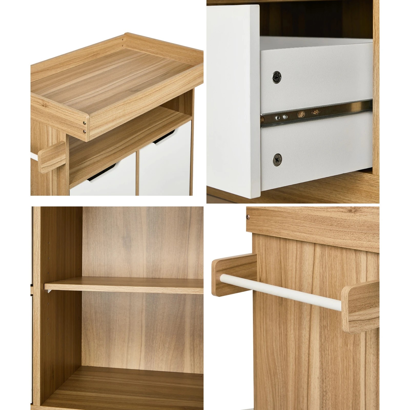 5 Oikiture Baby Changing Table Change Nursery Storage Drawers Shelves Cabinet - Natural, 5 of 9