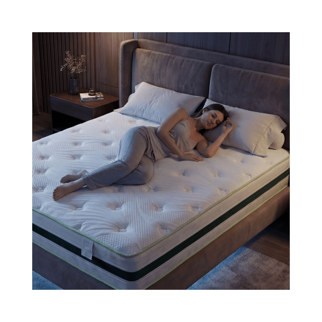 7 Advwin 32CM Double Size Hybrid Mattress Medium Firm Feel Pocket Springs - White, 7 of 10