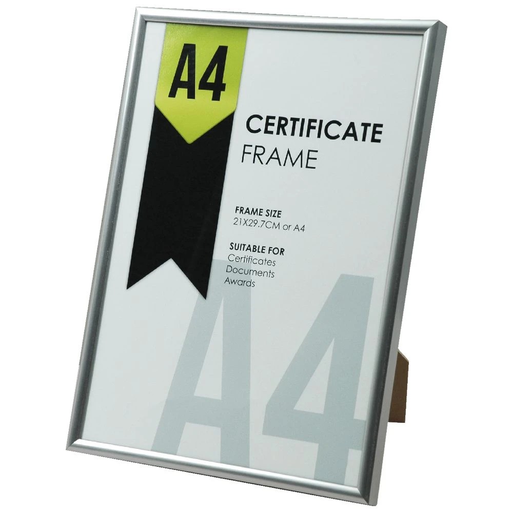 3 A4 Certificate Frame Silver, 3 of 4