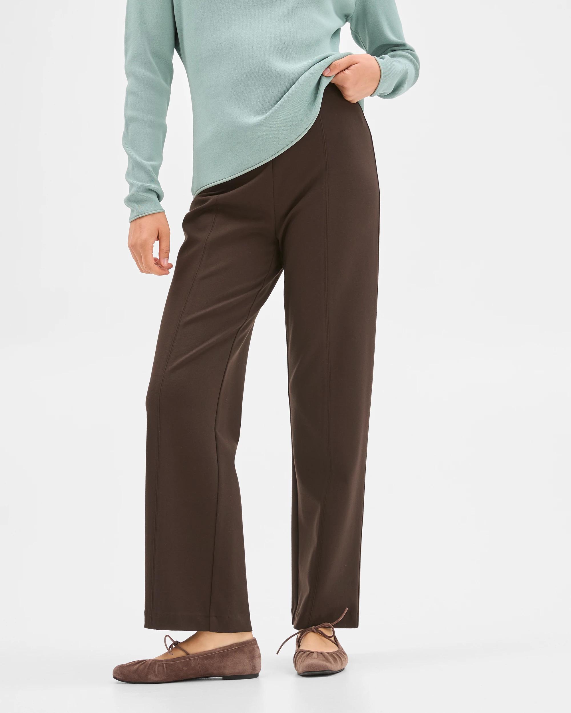 3 Preview Ponte Full Length Straight Leg Pants COFFEE BEAN, 3 of 6