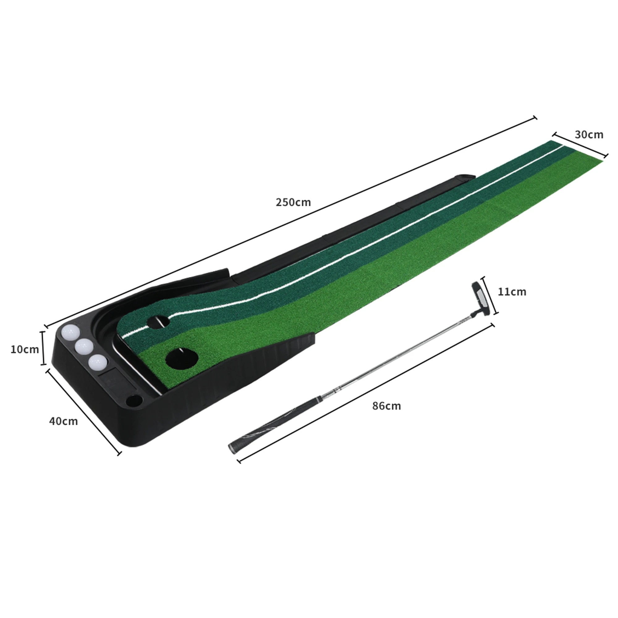 3 Centra Golf Putting Mat 250cmx40cm Portable Auto Return Practice Indoor Outdoor, 3 of 6