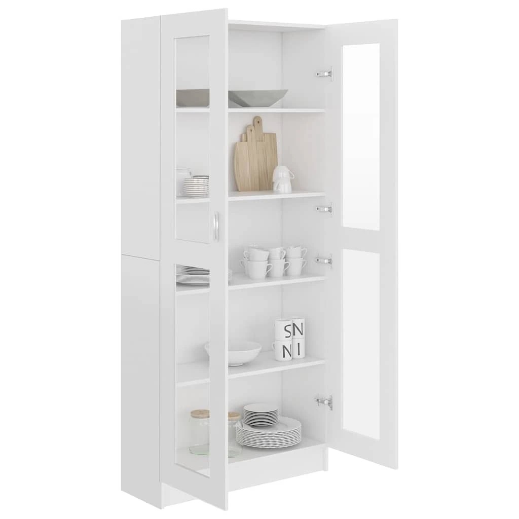 6 Vidaxl Vitrine Cabinet Engineered Wood - White, 6 of 9