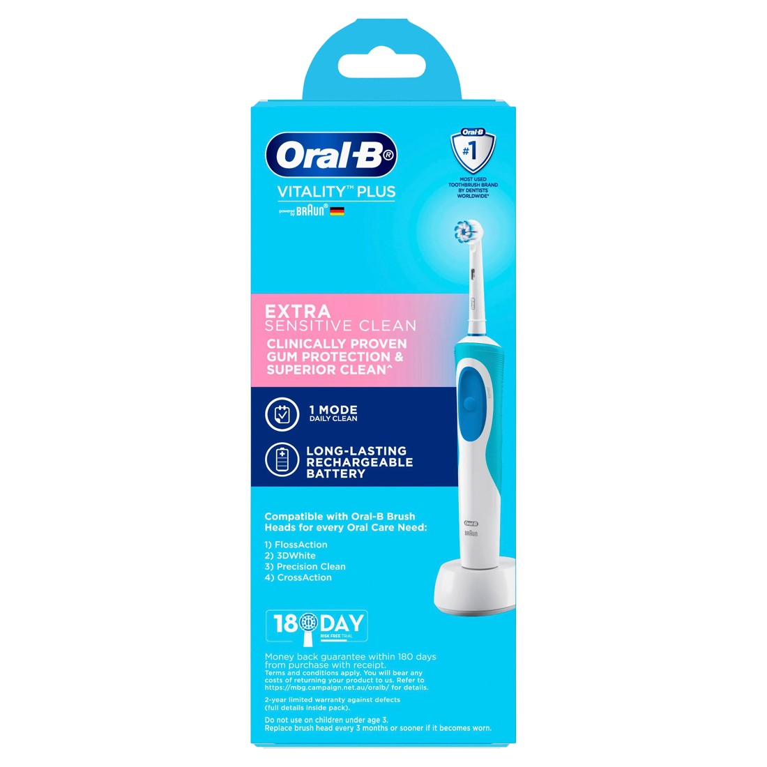 3 Oral-B Vitality Extra Sensitive Clean Electric Toothbrush, 3 of 10