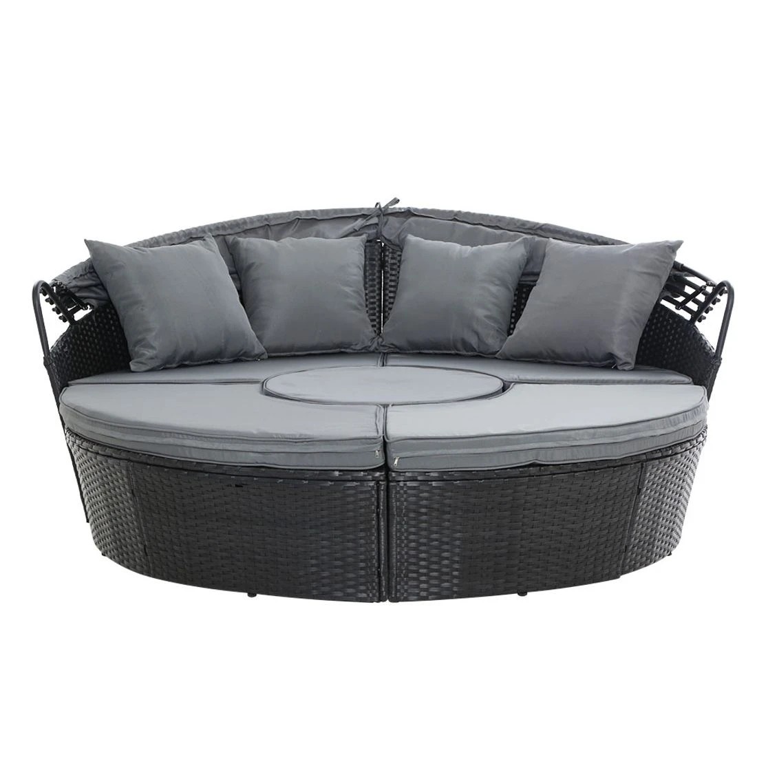 4 Gardeon Sun Lounge Setting Wicker Lounger Day Bed Patio Outdoor Furniture - Black, 4 of 7