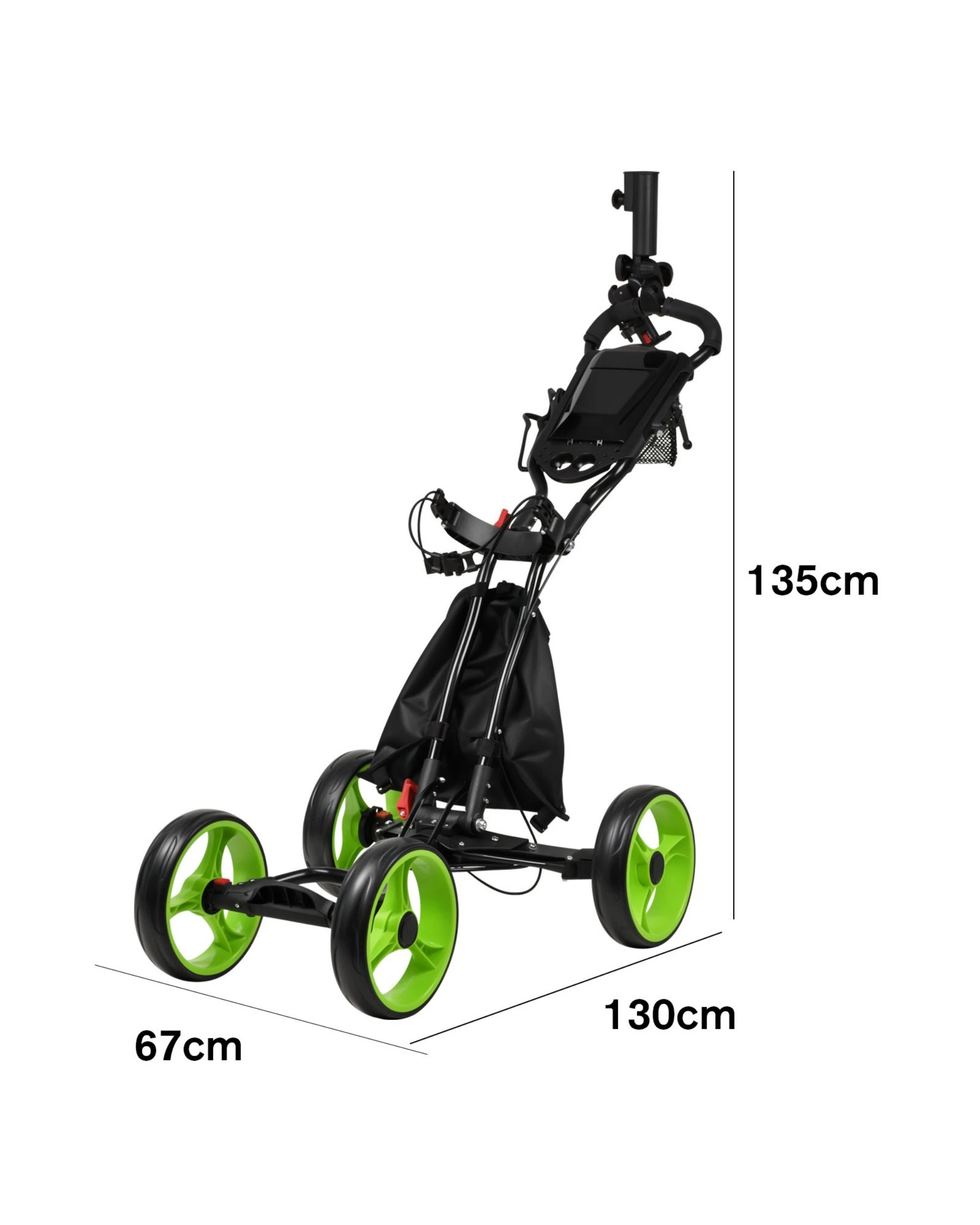 3 Advwin Foldable Golf Push Cart with 4-Wheel - Green, 3 of 6