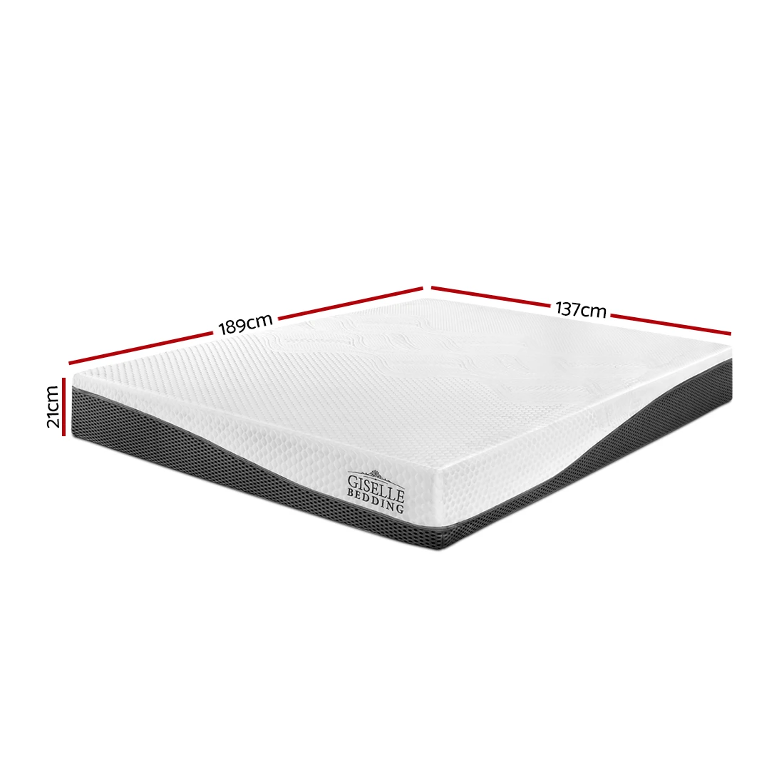 2 Giselle Bedding Memory Foam Mattress Bed Cool Gel Non Spring 21cm Double - Multi, 2 of 8