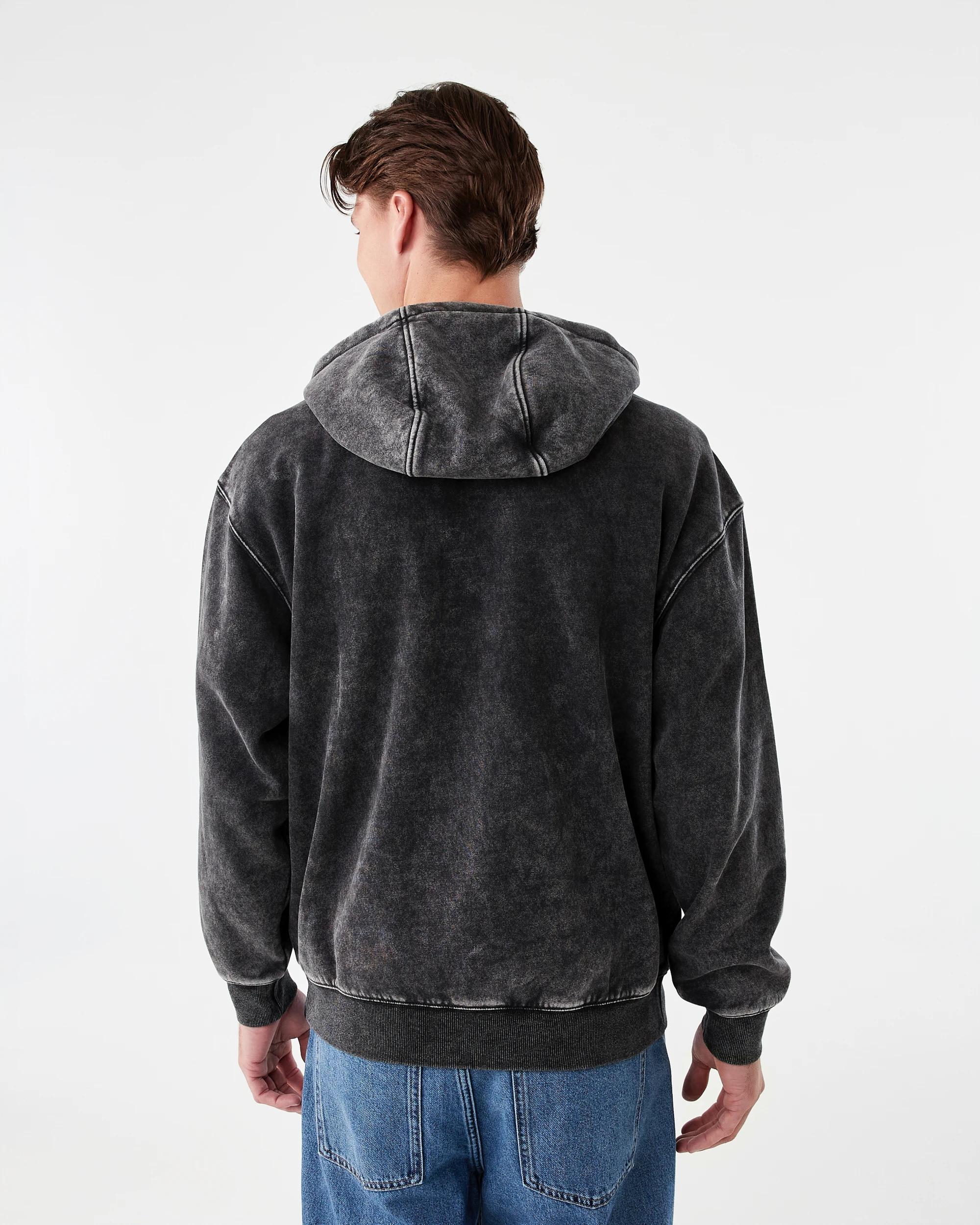 4 Boxy Zip Through Hoodie Black, 4 of 8