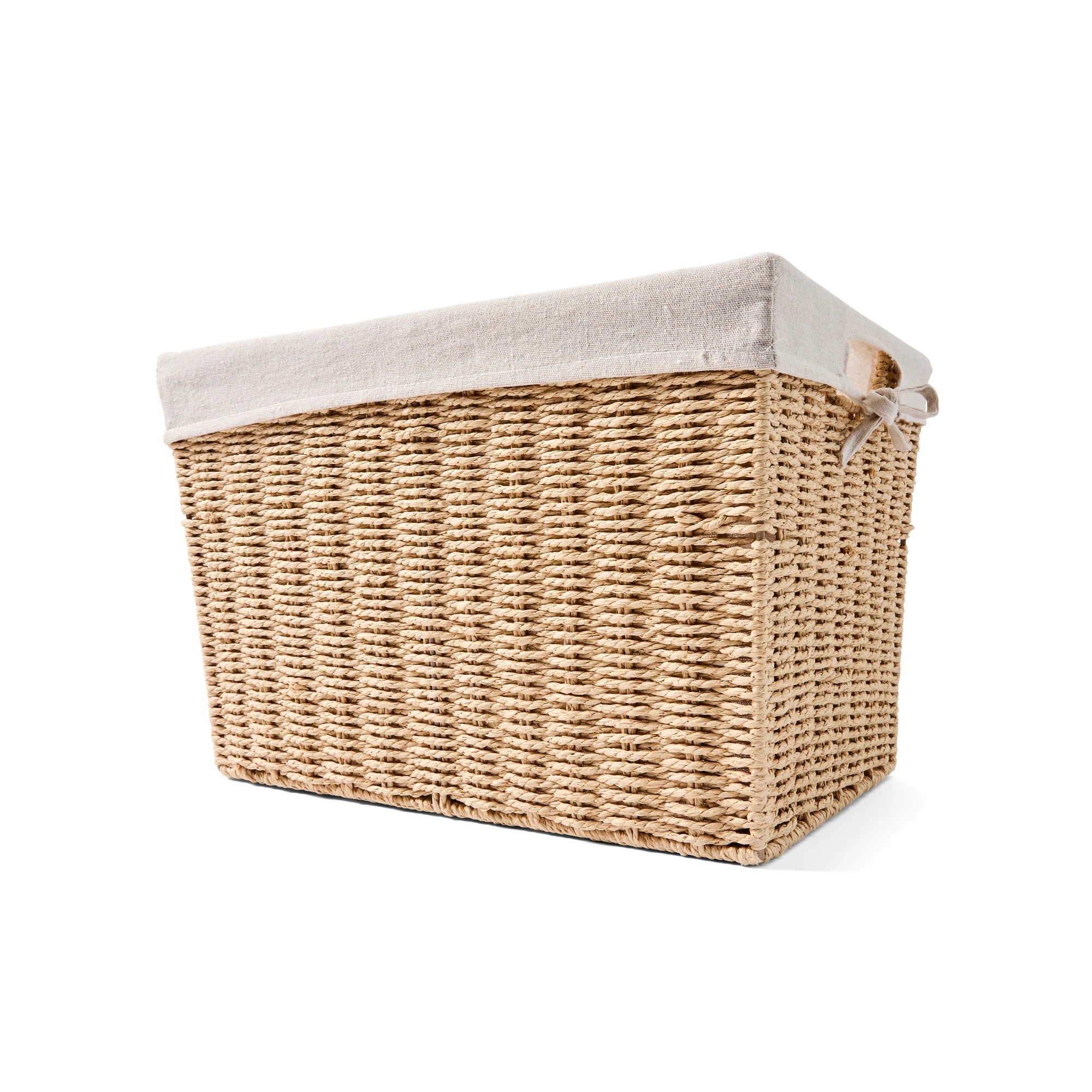 5 Large Paper Rope Basket with Liner - Beige, 5 of 8