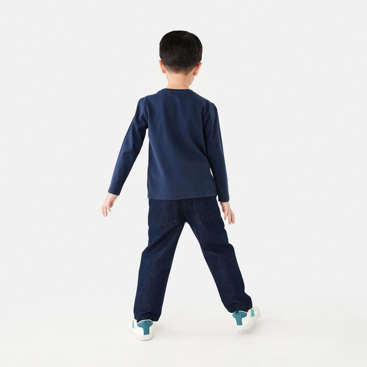 6 Long Sleeve Boucle T-shirt Blu Legend, 6 of 8