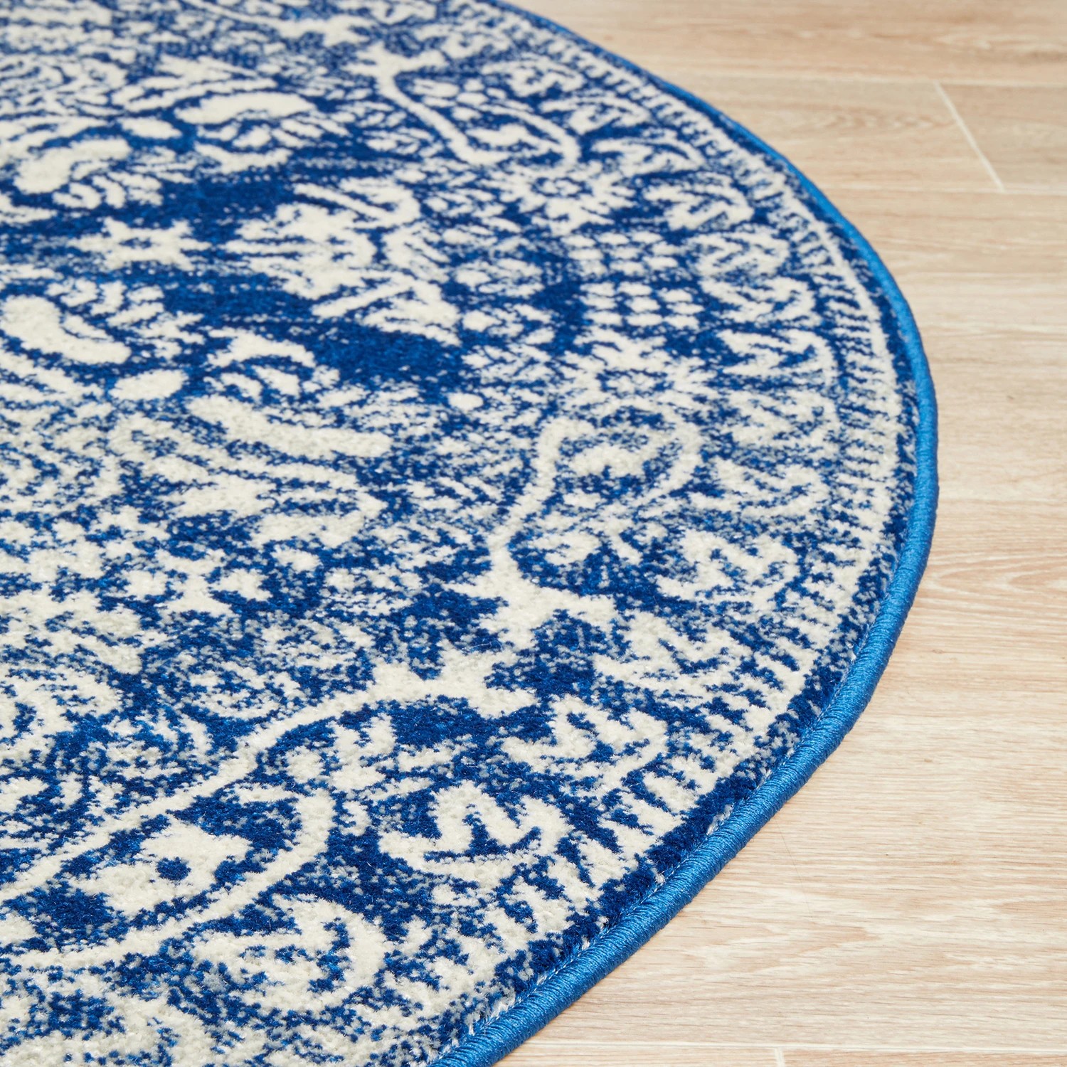 6 Common Ground Rugs Phantom 358 200x200cm - Medium Round Power Loomed Pet Friendly Rug - Blue, 6 of 9