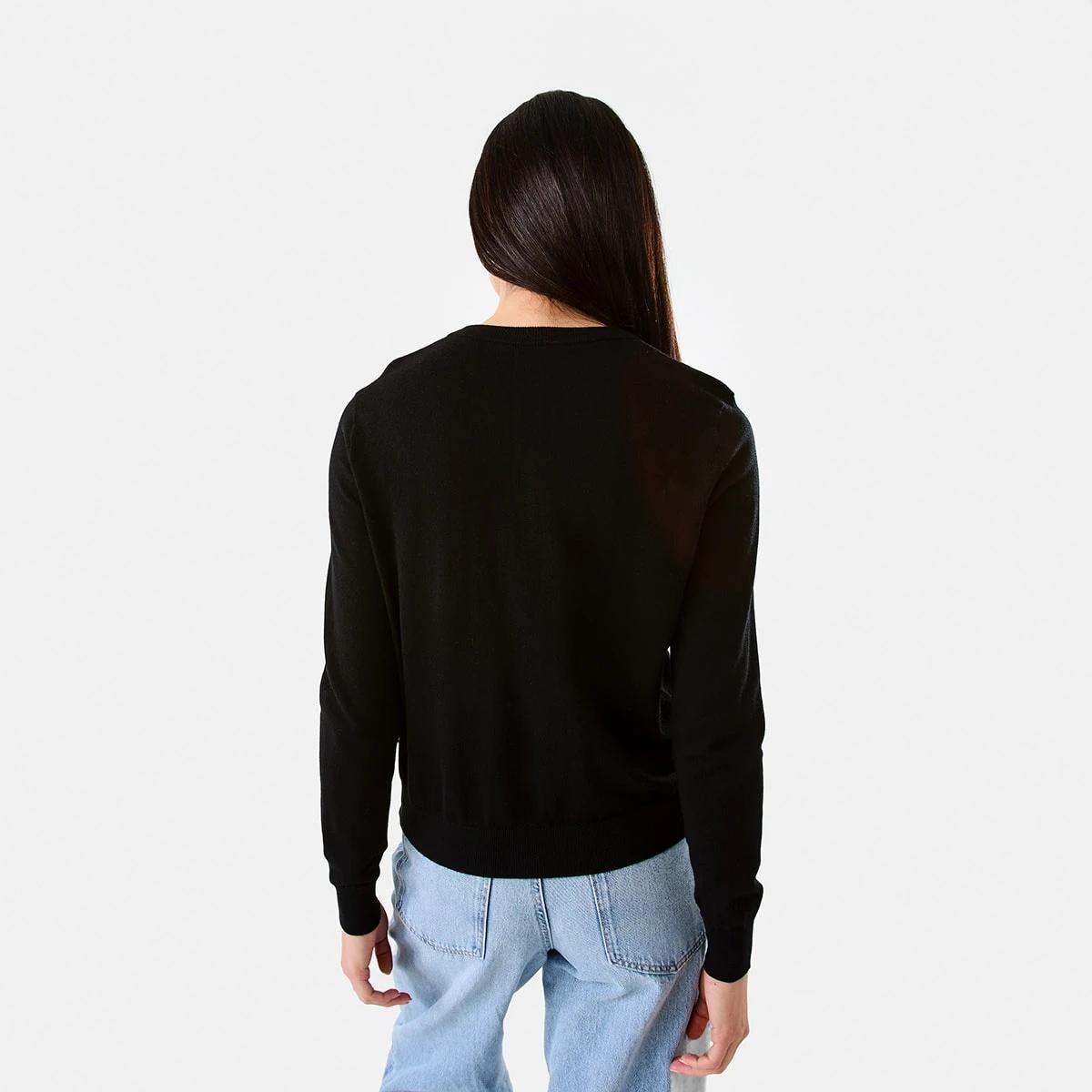 3 Lightweight Crew Neck Cardigan Black, 3 of 5