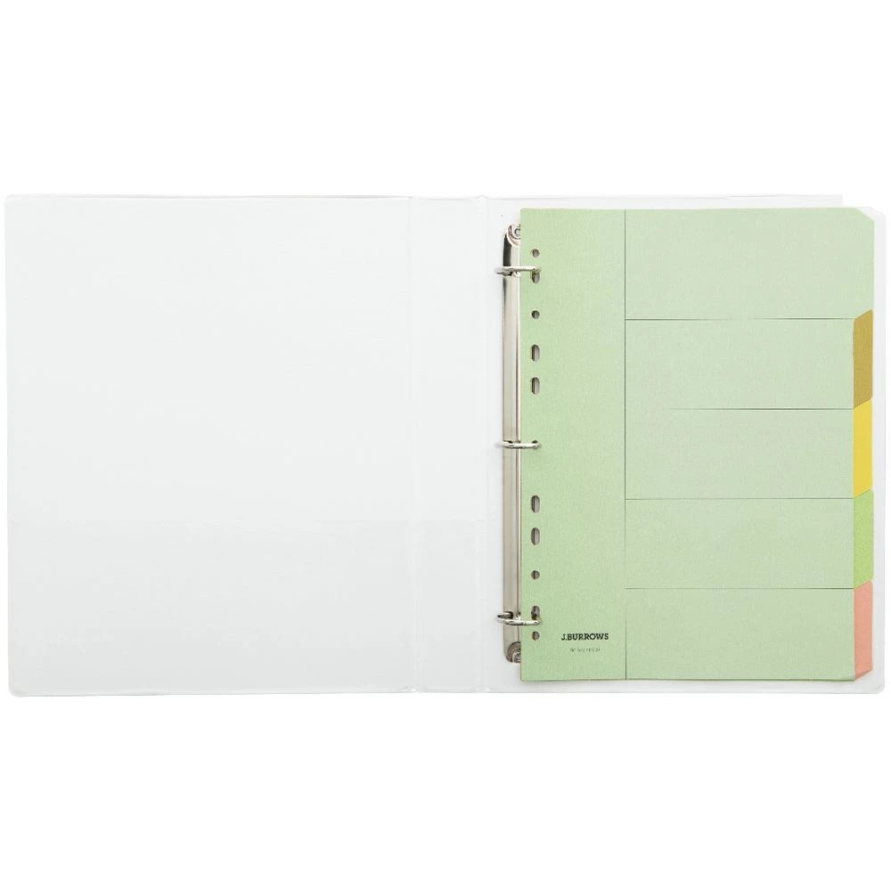 5 J.Burrows Insert Binder A4 3 D-Ring 25mm White, 5 of 6