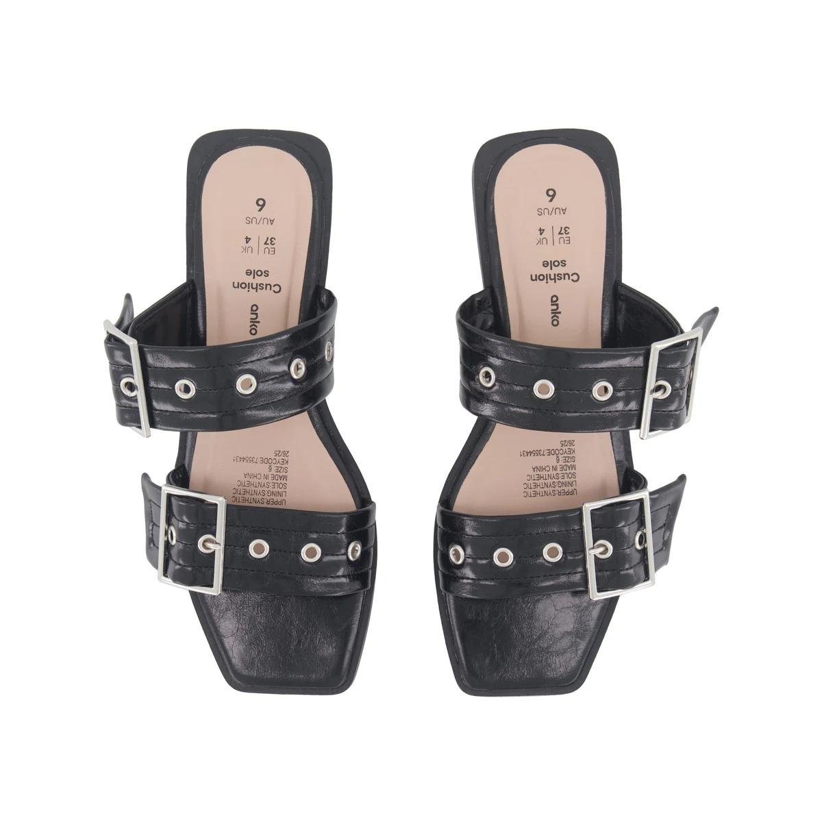 3 Double Buckle Slides BLACK, 3 of 3