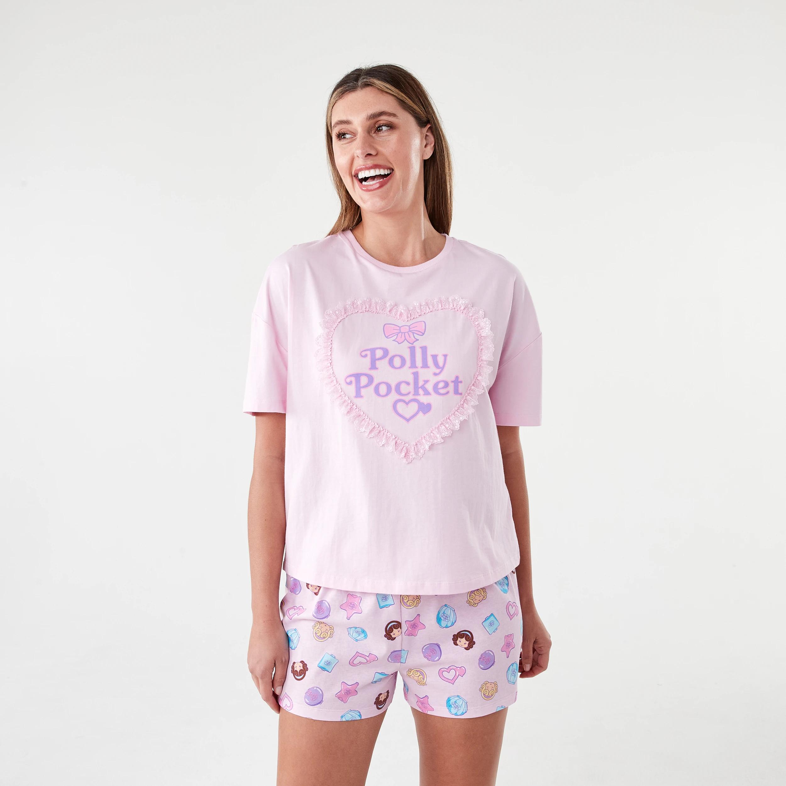 1 Polly Pocket License Short Sleeve Top and Shorts Pyjama Set Polly Pock, 1 of 9