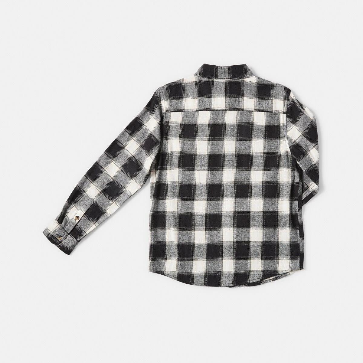 9 Long Sleeve Flannel Shirt Blk Check, 9 of 9