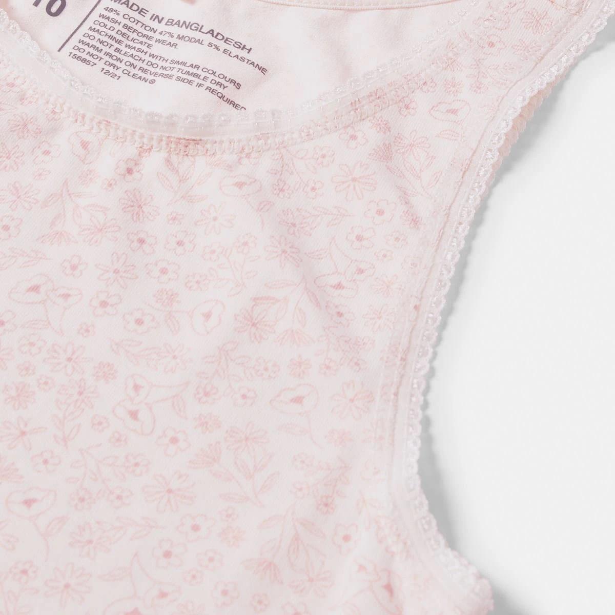 3 3 Pack Super Soft Singlets Floral, 3 of 5