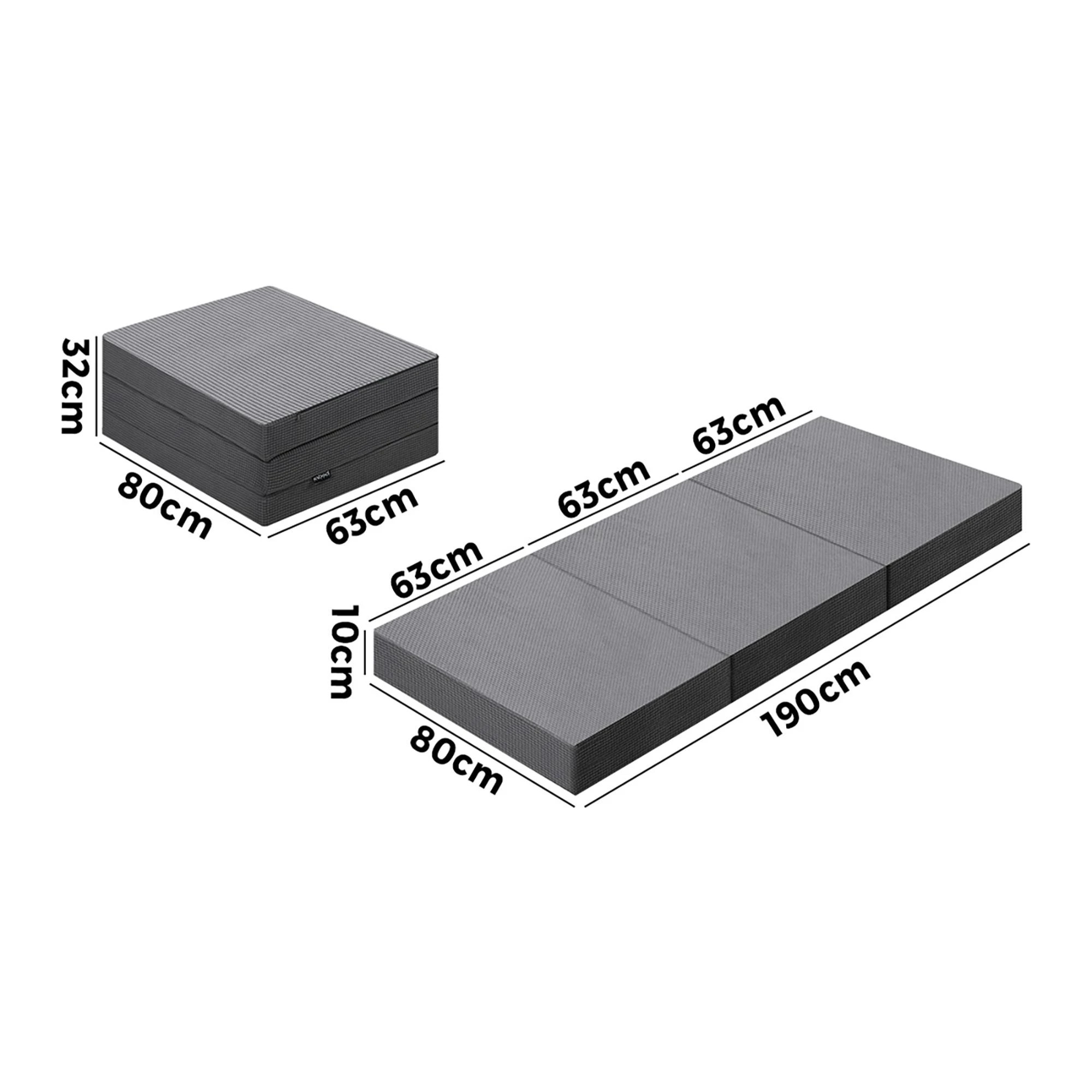 7 Bedra Bedding Folding Foam Mattress Single Sofa Bed Lounge Foldable Sleeping Camping Mat - Grey, 7 of 7