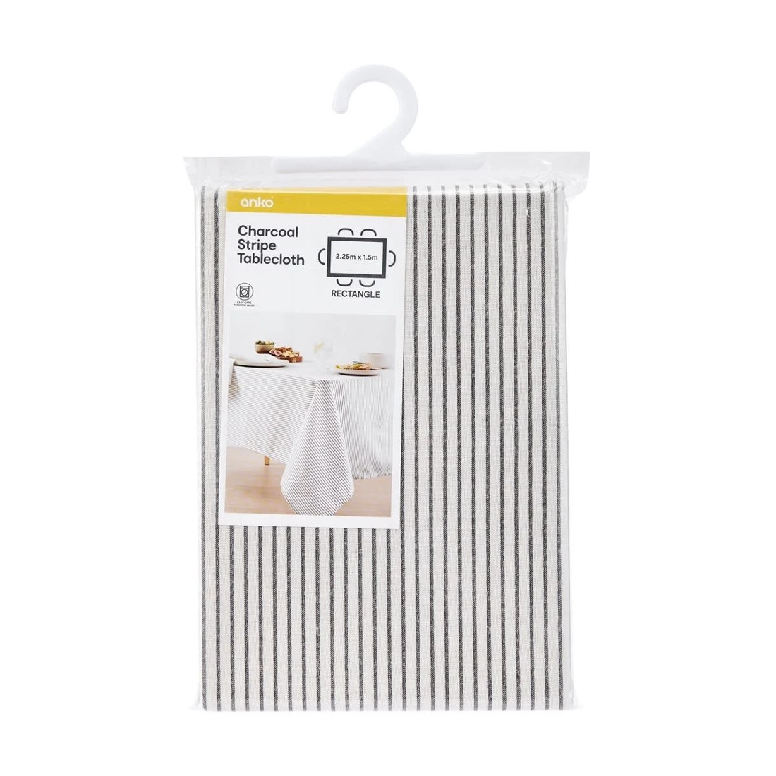 5 Stripe Tablecloth - Charcoal, 5 of 5