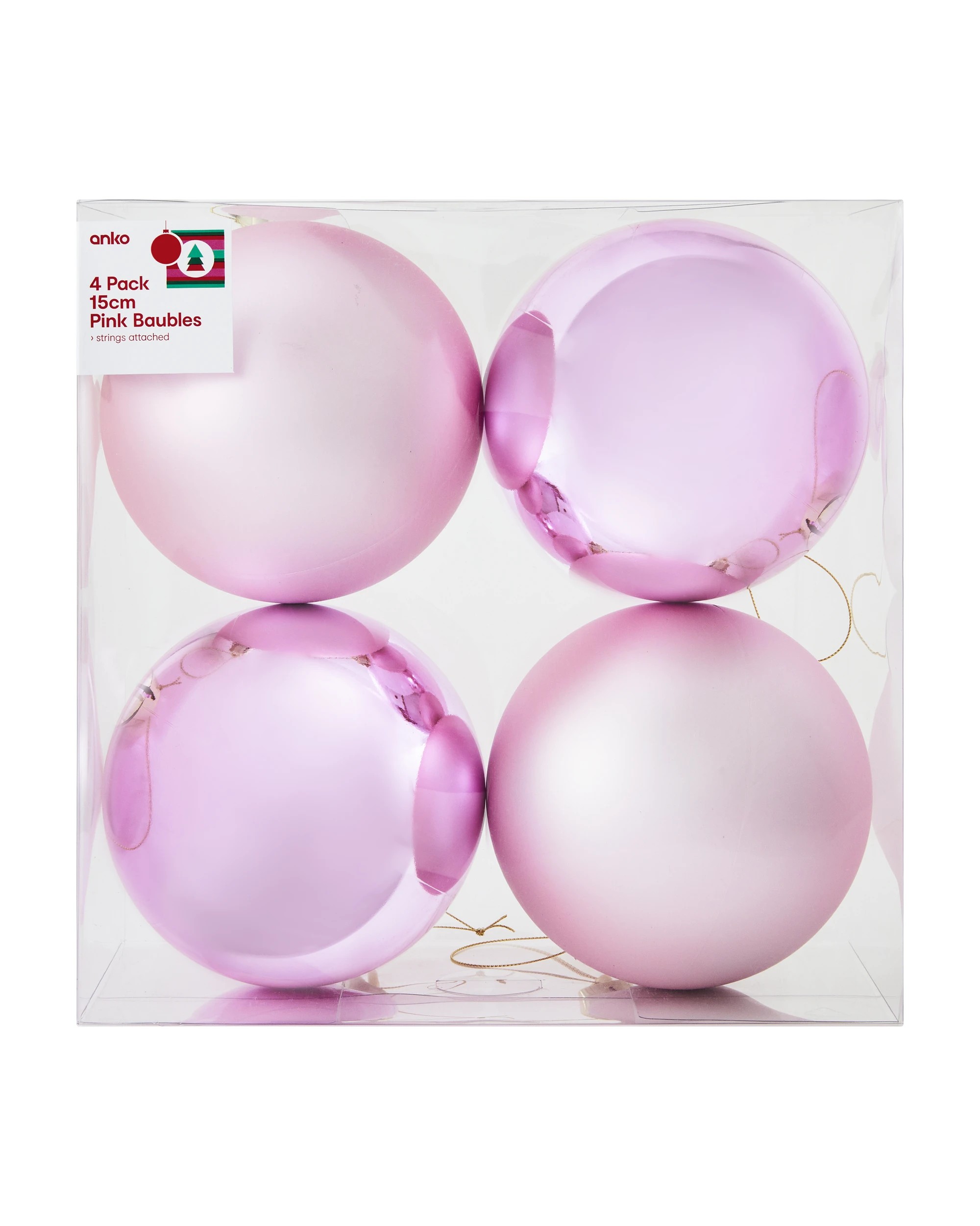 6 4 Pack 15cm Pink Baubles, 6 of 6