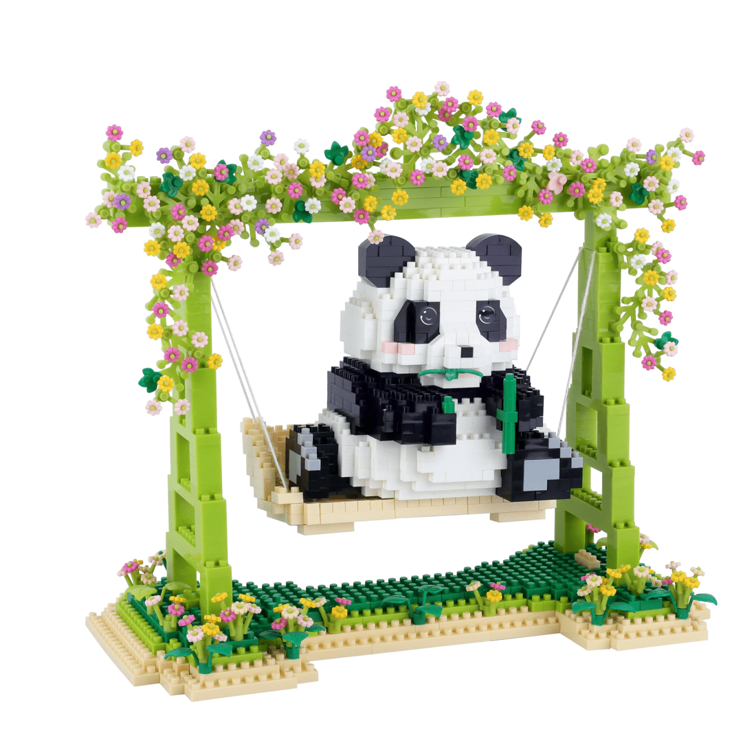 3 1244 Piece Mini Blocks Animal Series: Panda On a Swing, 3 of 4