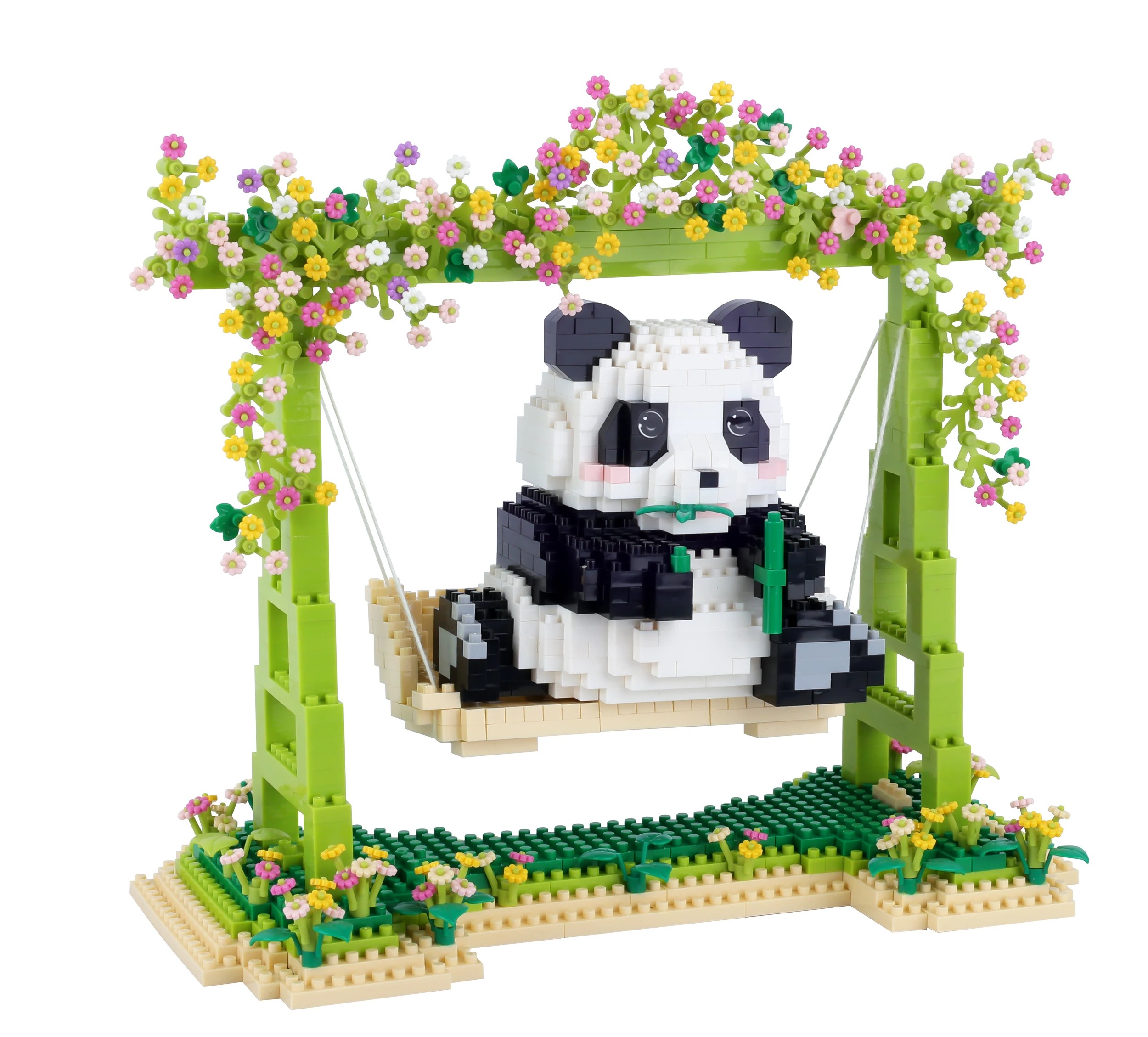 3 1244 Piece Mini Blocks Animal Series: Panda On a Swing, 3 of 4