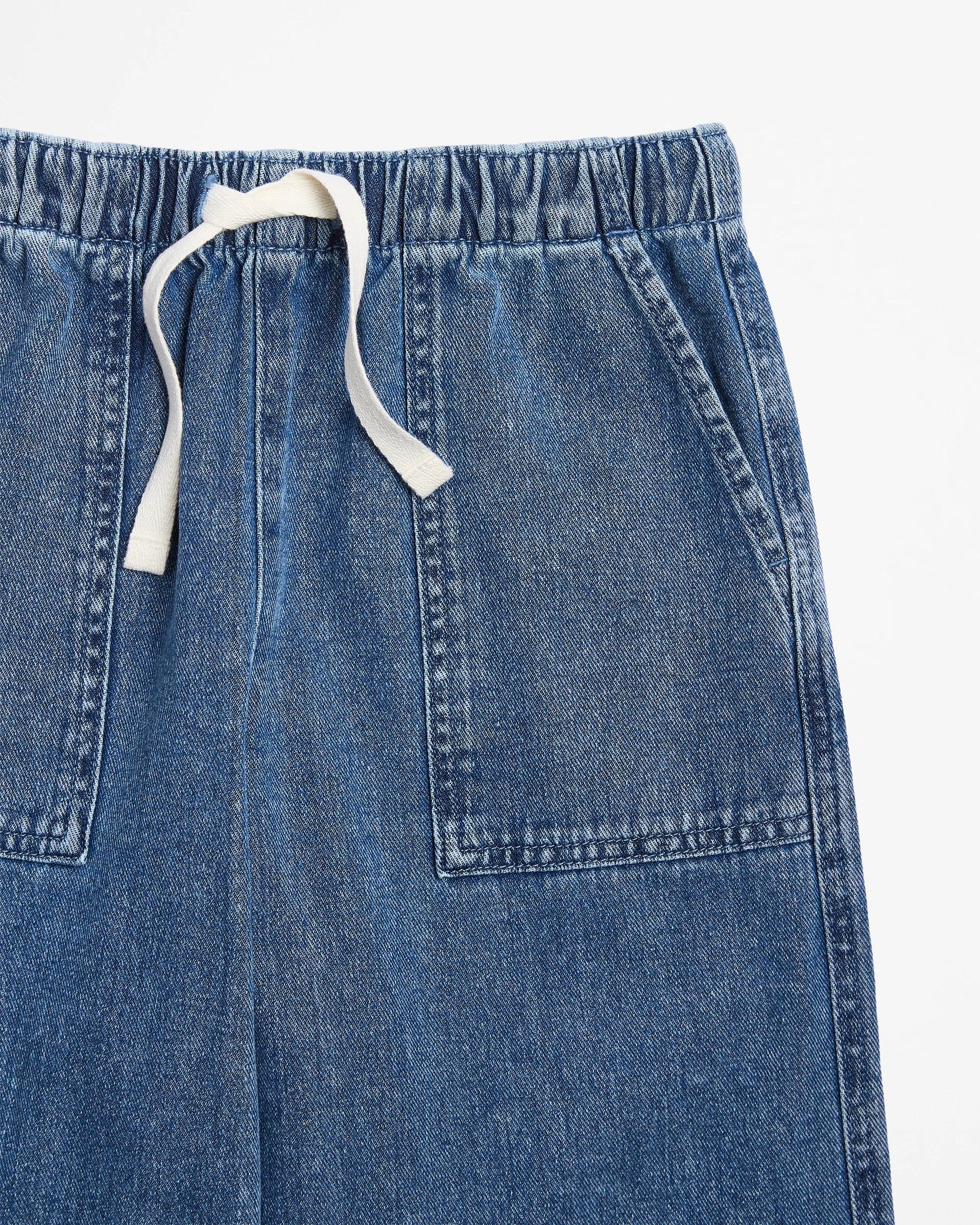 9 Target Denim Wide Leg Pull On Denim Pants MID WASH, 9 of 9