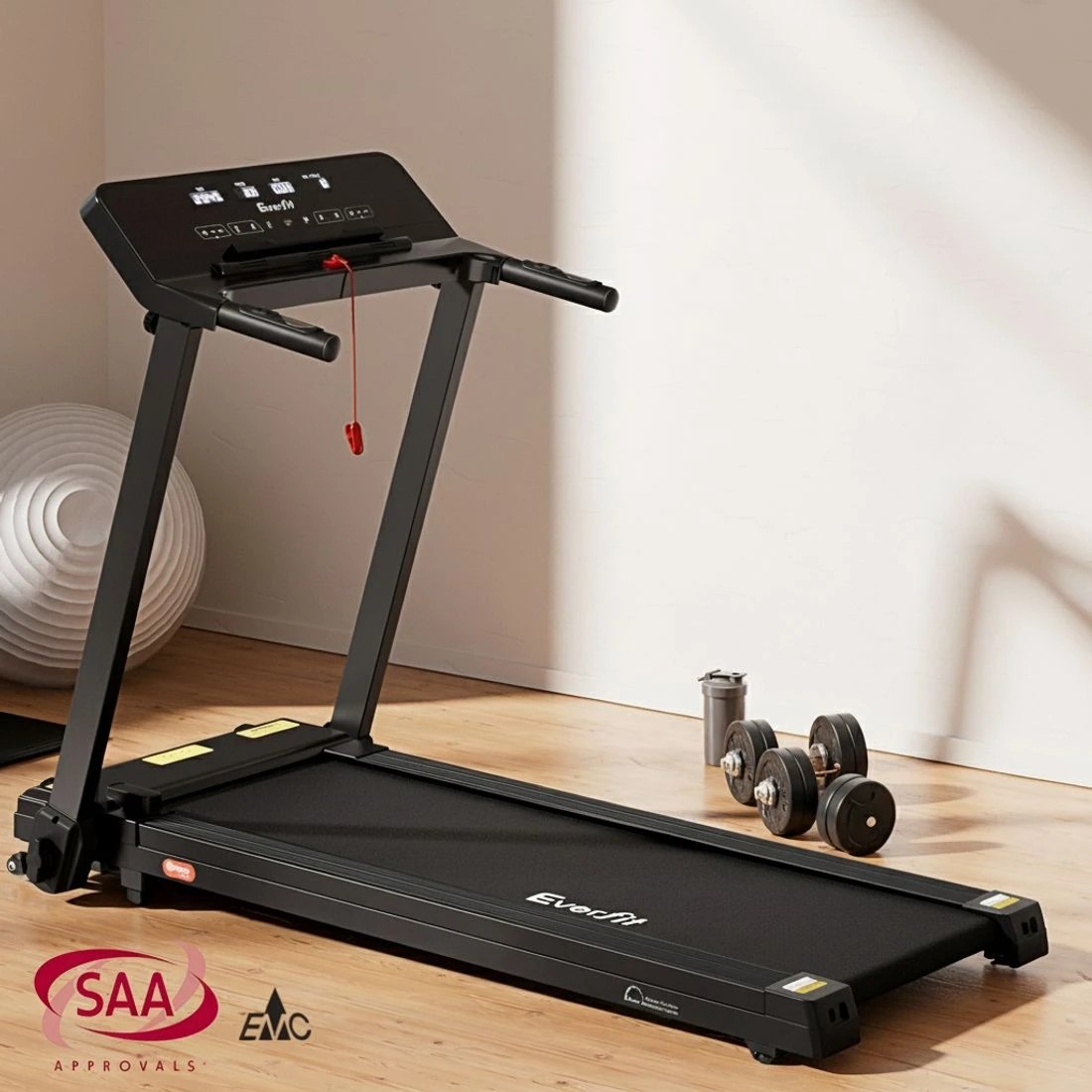 4 Everfit Treadmill Electric Home Gym Fitness Exercise Knob Foldable 420mm - Black, 4 of 6