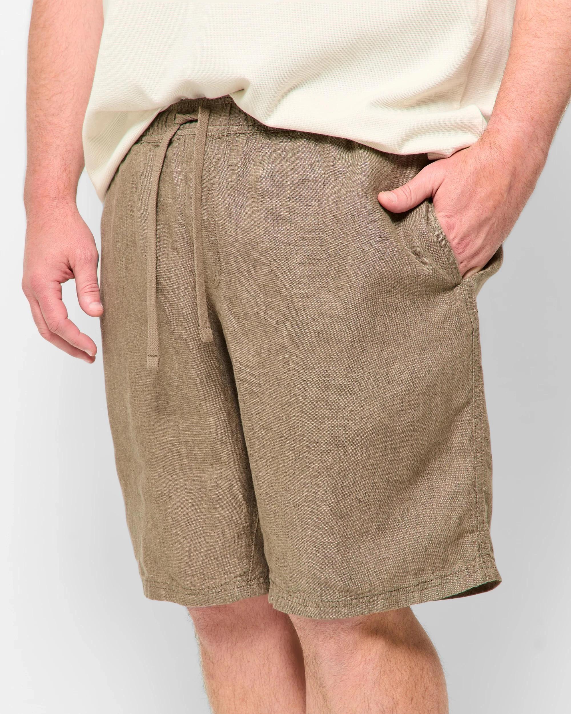 3 Target Plus Size European Linen Shorts MUSHROOM, 3 of 5