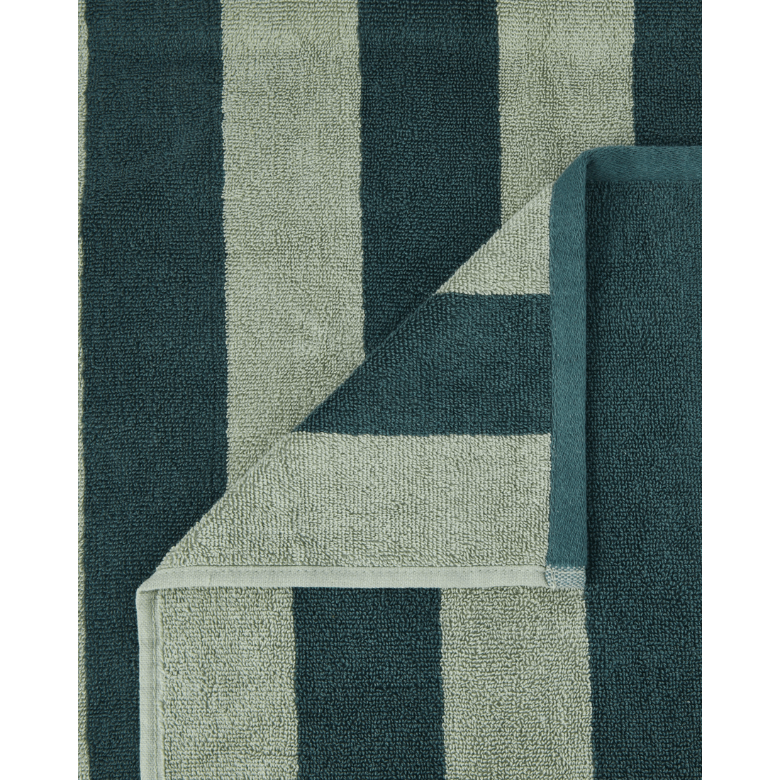 2 Stripe Cotton Bath Towel - Green, 2 of 5