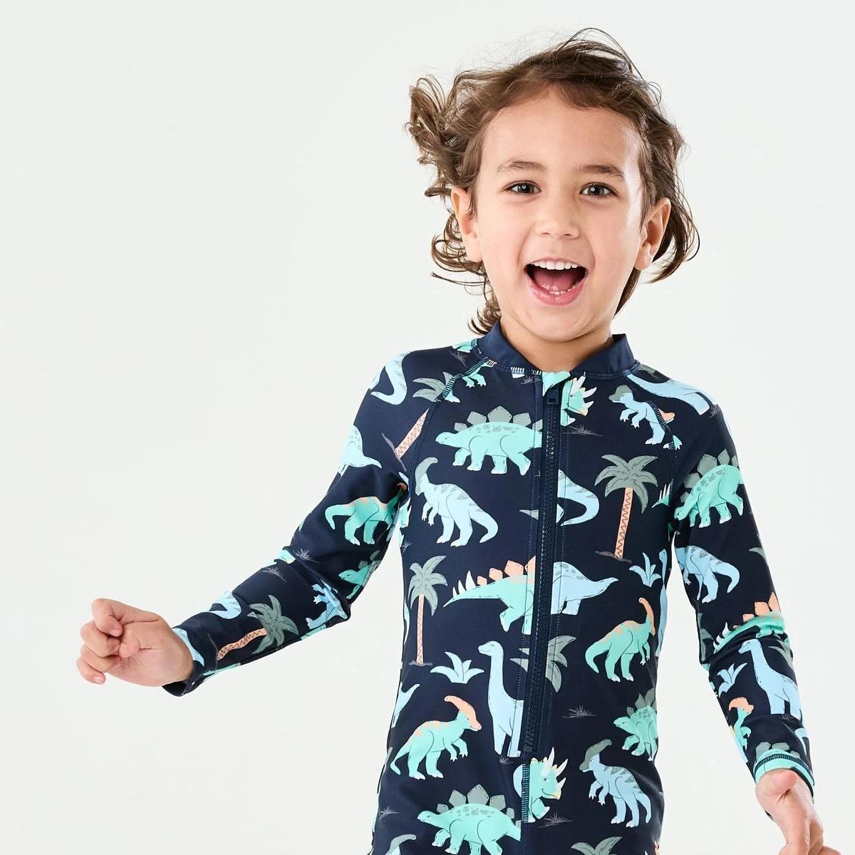 3 Long Sleeve Swimsuit DINO SCRIBBLE DRESS BLUE, 3 of 7