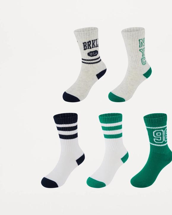 5 Pack Crew Socks