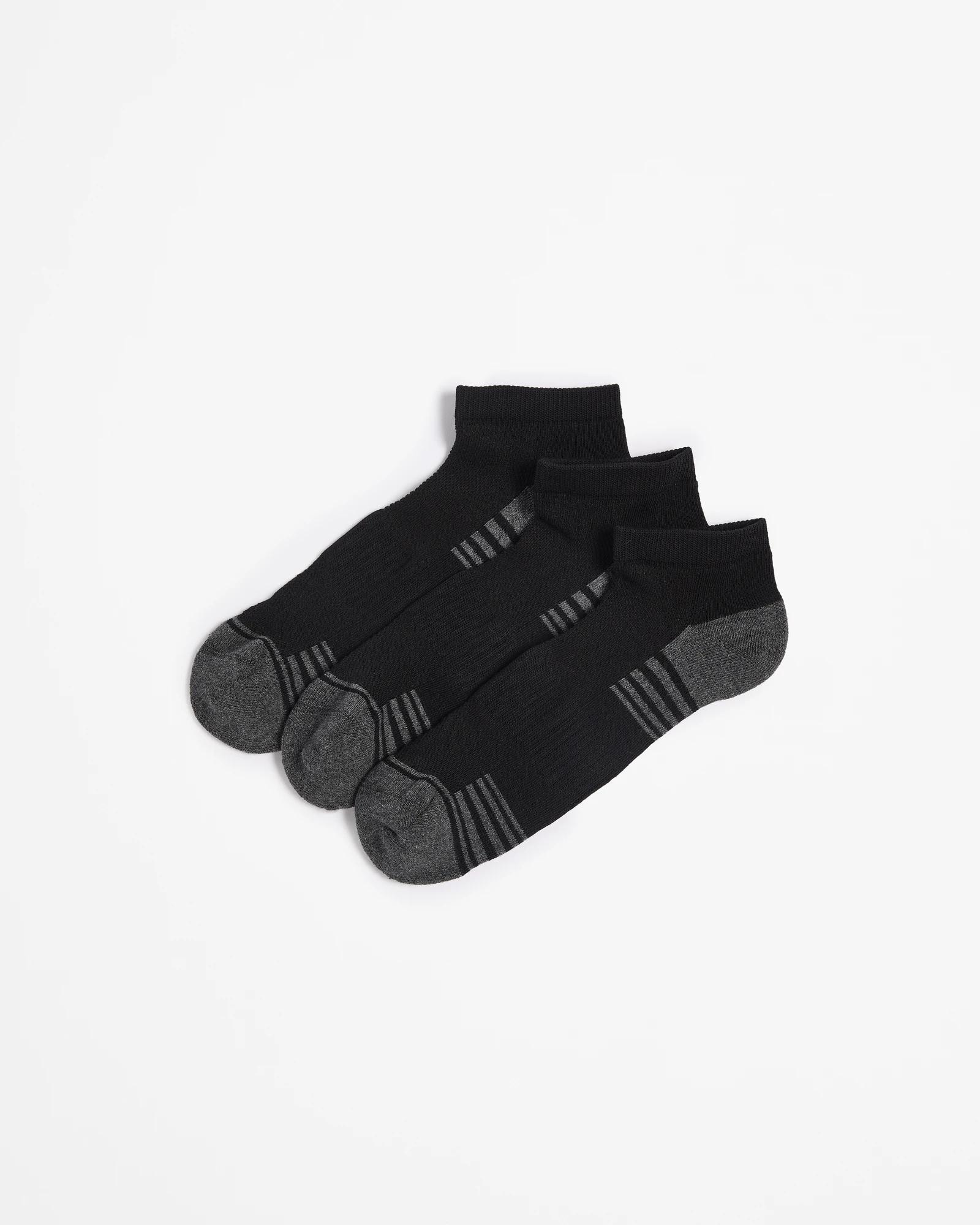 1 Australian Cotton Blend 3 Pack Sports Low Cut Socks - Maxx BLACK, 1 of 3