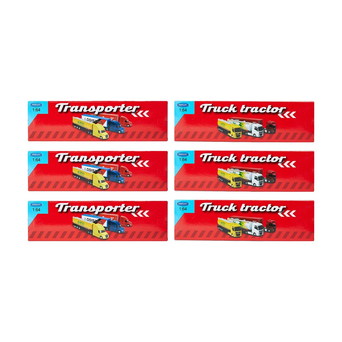 10 Welly 1:64 Scale Diecast Metal Trucks - Assorted, 10 of 10