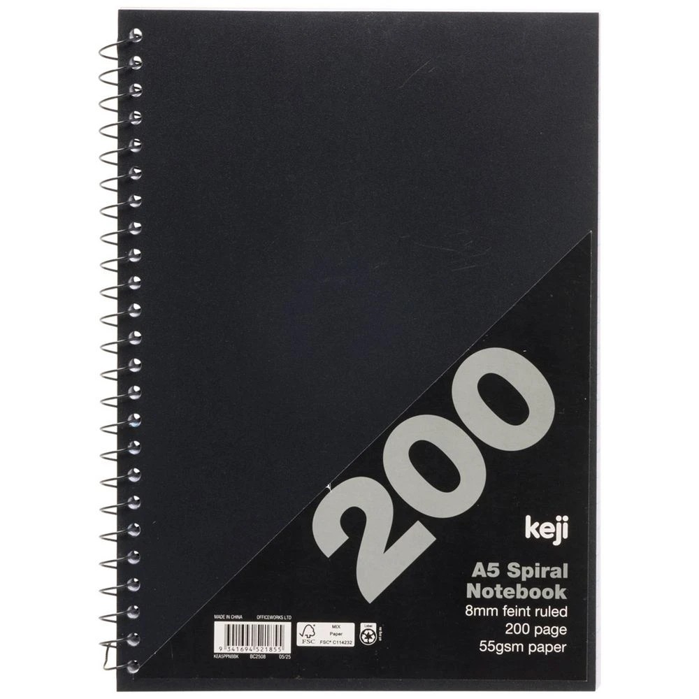 1 Keji A5 Notebook 200 Pages Black, 1 of 3