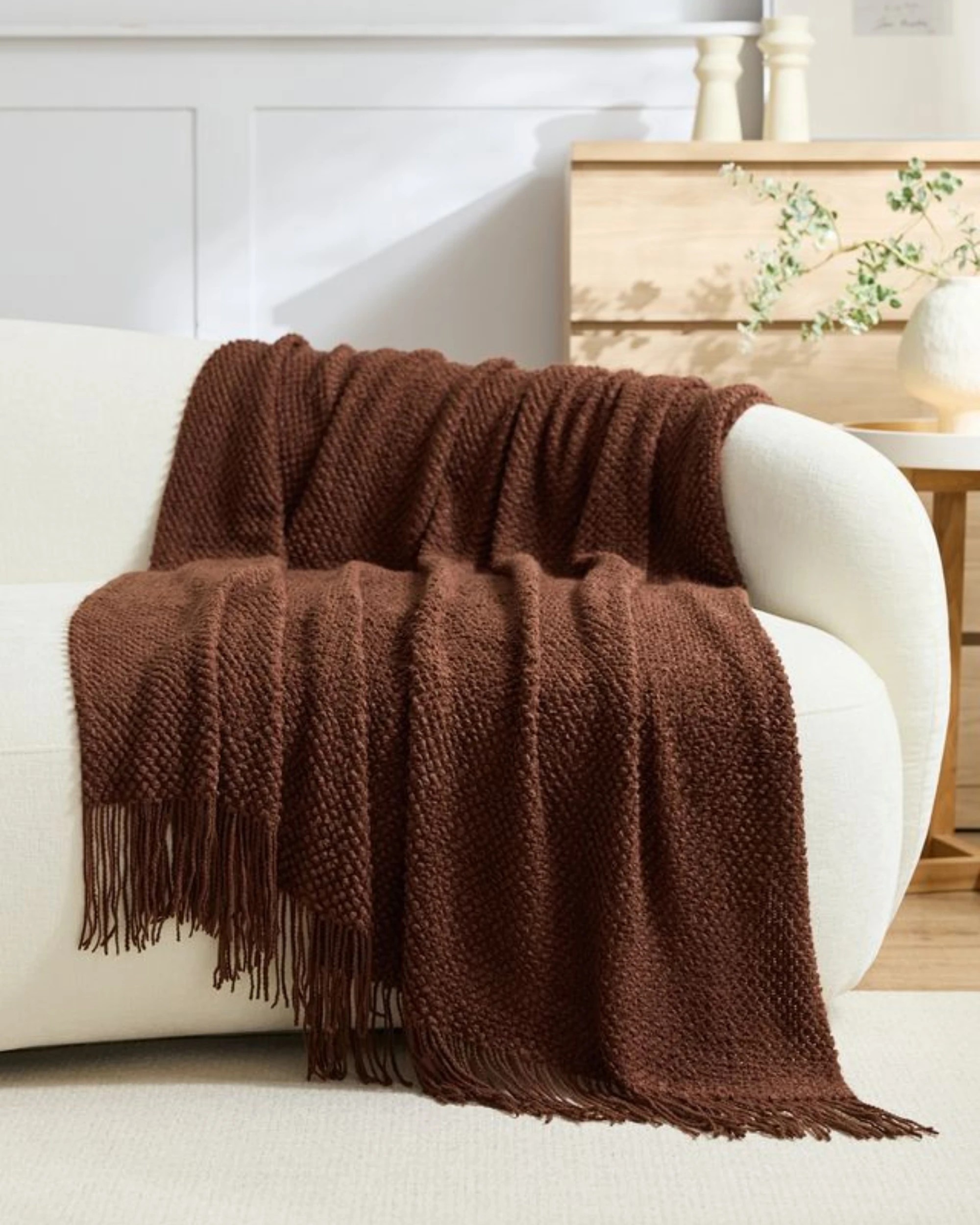 Gioia Casa Micro Plush Knitted Throw Blanket Soft Warm Lightweight ...