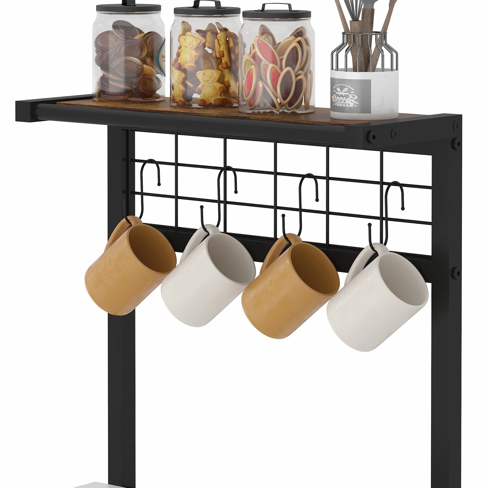 Advwin 5 Tiers Kitchen Bakers Rack with Power Outlet - Brown - Kmart