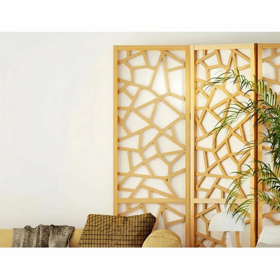 6 Artiss 8 Panel Room Divider Screen 325x170cm Clover Natural - Natural, 6 of 7