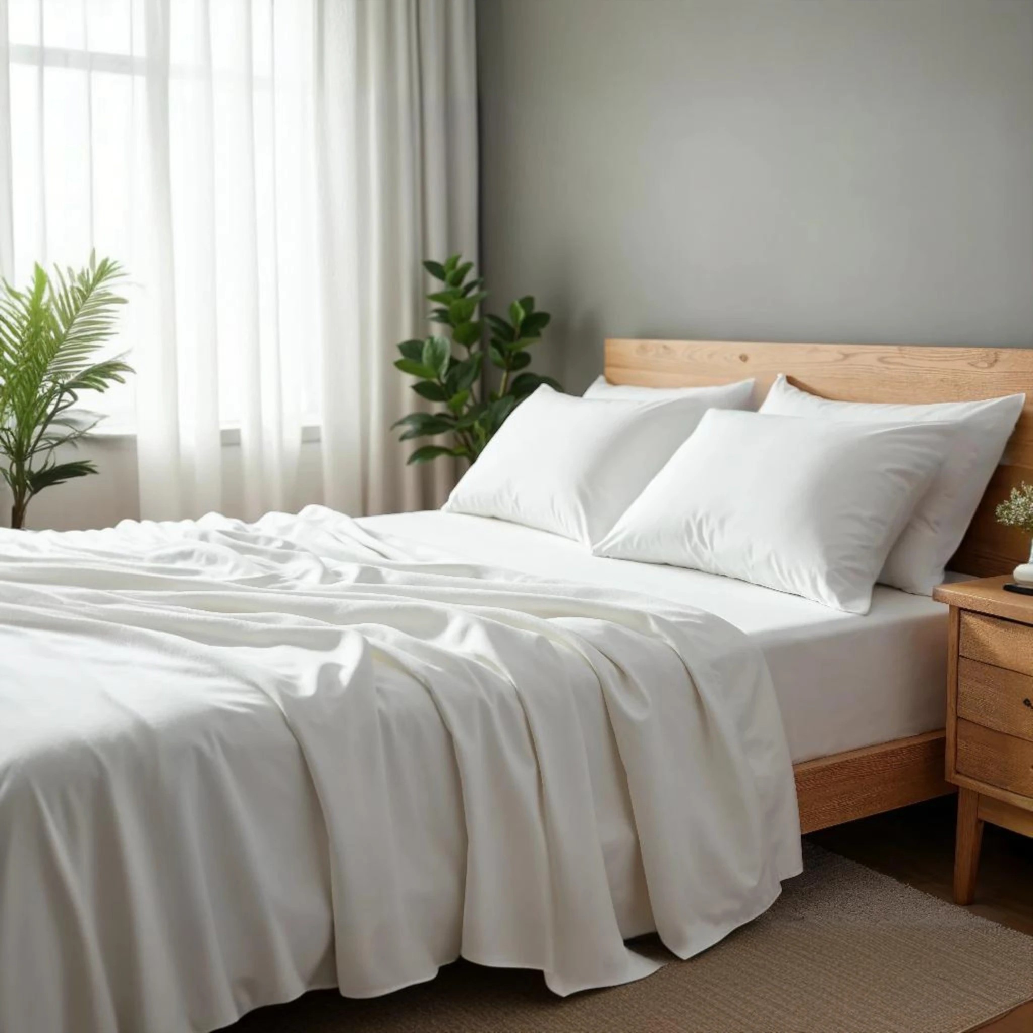 4 Royal Comfort 2000 Thread Count Bamboo Cooling Sheet Set Ultra Soft Bedding - Double Bed - White, 4 of 4