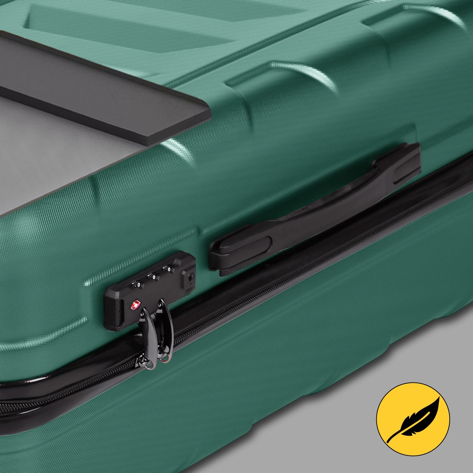 3 Alfordson Luggage 3PCS Suitcase Sets ABS+PC Trolley TSA Hard Shell Case - Green, 3 of 10