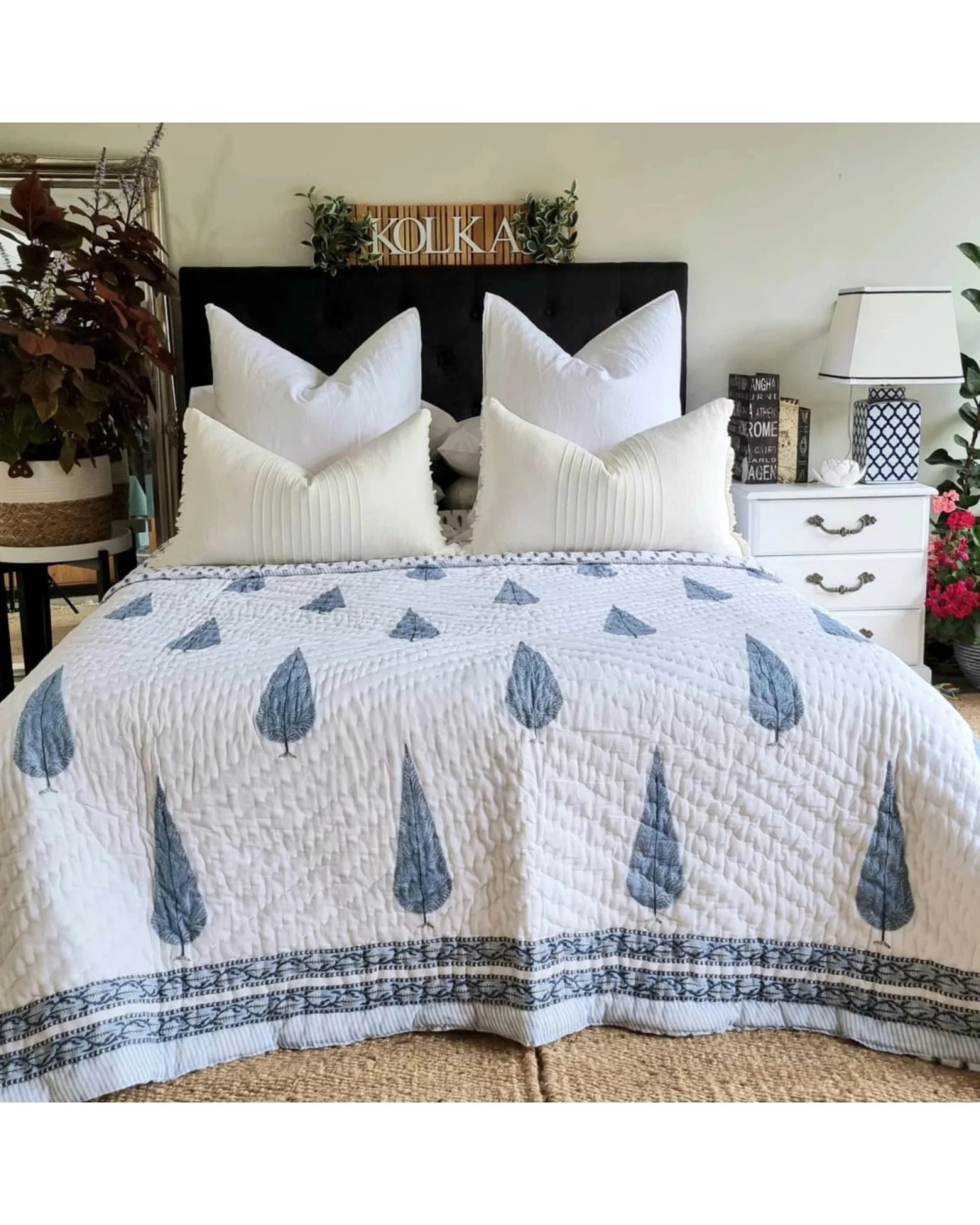 4 Kolka Pine Tree Reversible Quilt - Grey (King - 228 cm x 274 cm) - King Bed, 4 of 6